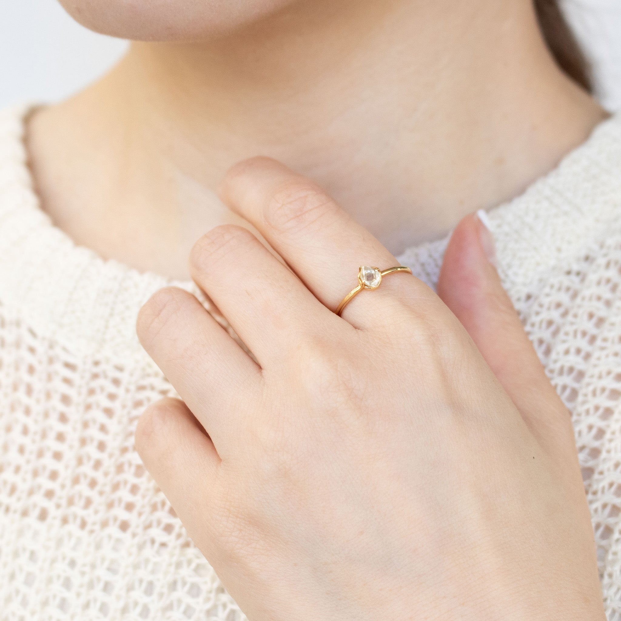 【限定1点】ダイヤモンド K18リング(4月誕生石)《25T10292》