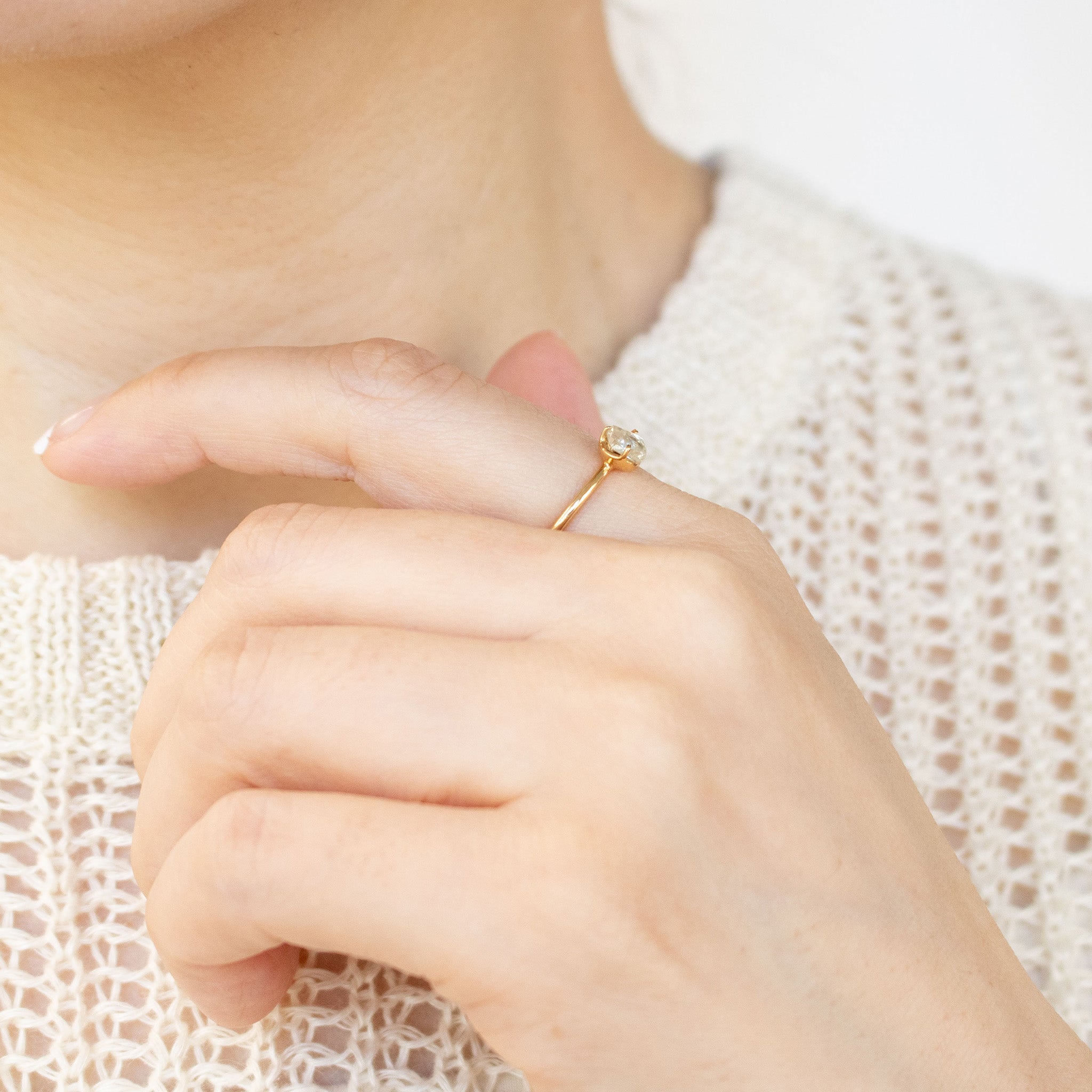 【限定1点】ダイヤモンド K18リング(4月誕生石)《25T10292》