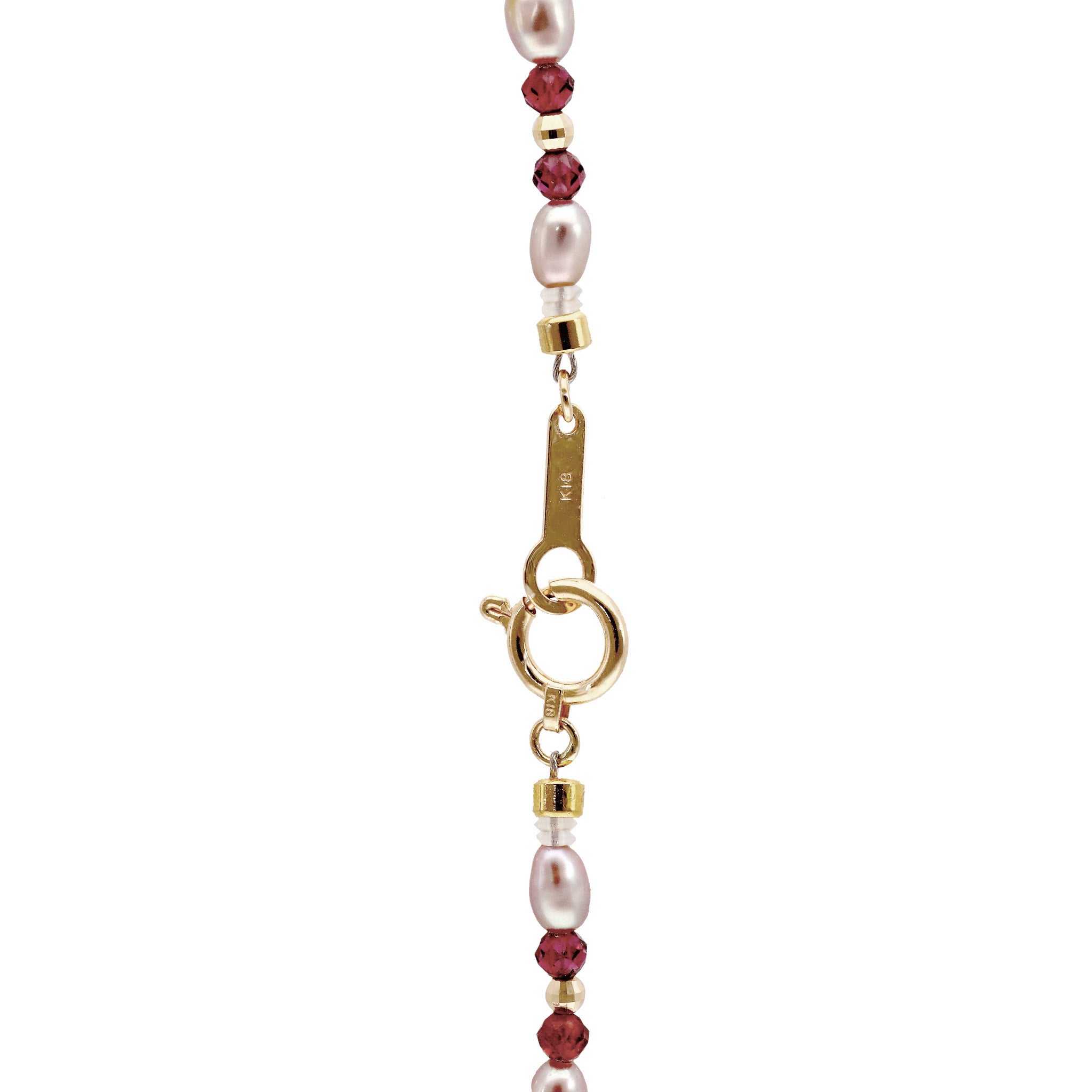【限定5点】ガーネット/パール K18ブレスレット(淡水真珠)《25T10298》