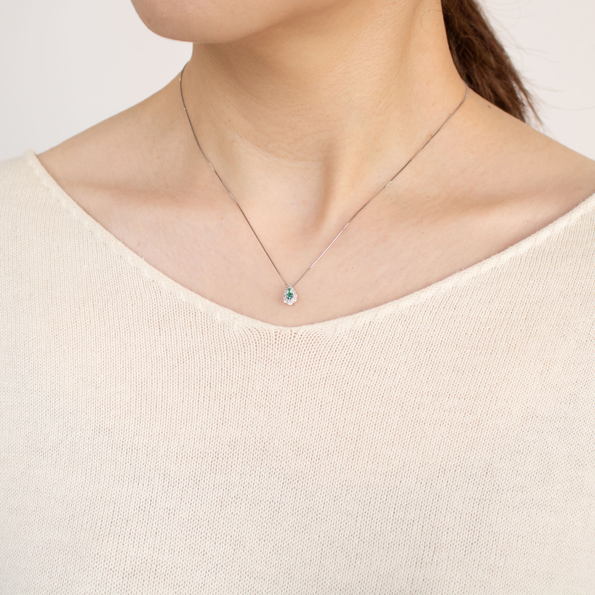 【限定1点】グリーンアウイナイト/ダイヤモンド プラチナネックレス(鑑別書付)《25T10303》