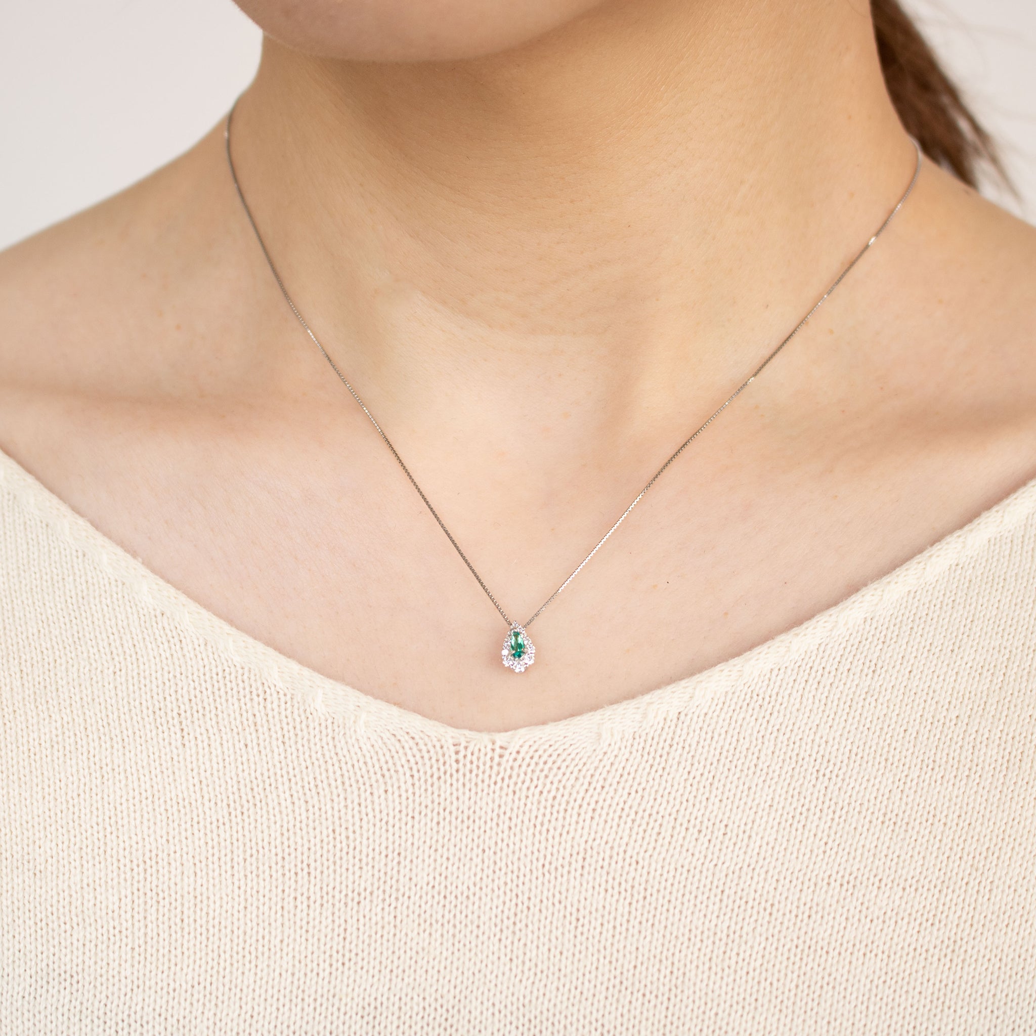 【限定1点】グリーンアウイナイト/ダイヤモンド プラチナネックレス(鑑別書付)《25T10303》