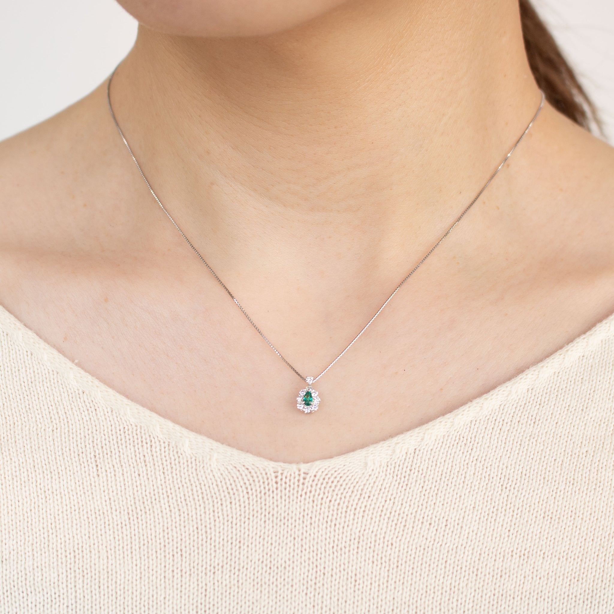 【限定1点】グリーンアウイナイト/ダイヤモンド プラチナネックレス(鑑別書付)《25T10304》