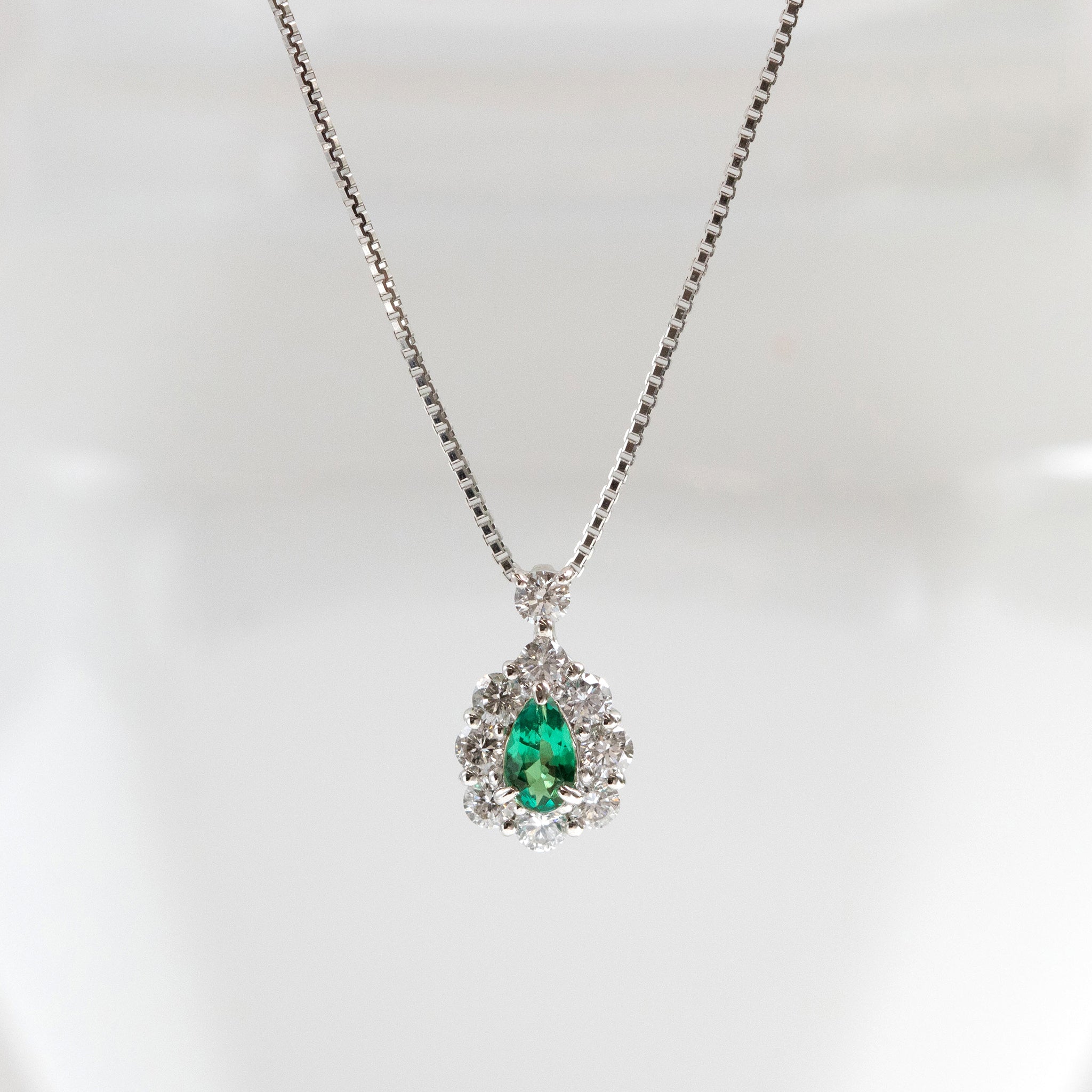 【限定1点】グリーンアウイナイト/ダイヤモンド プラチナネックレス(鑑別書付)《25T10304》