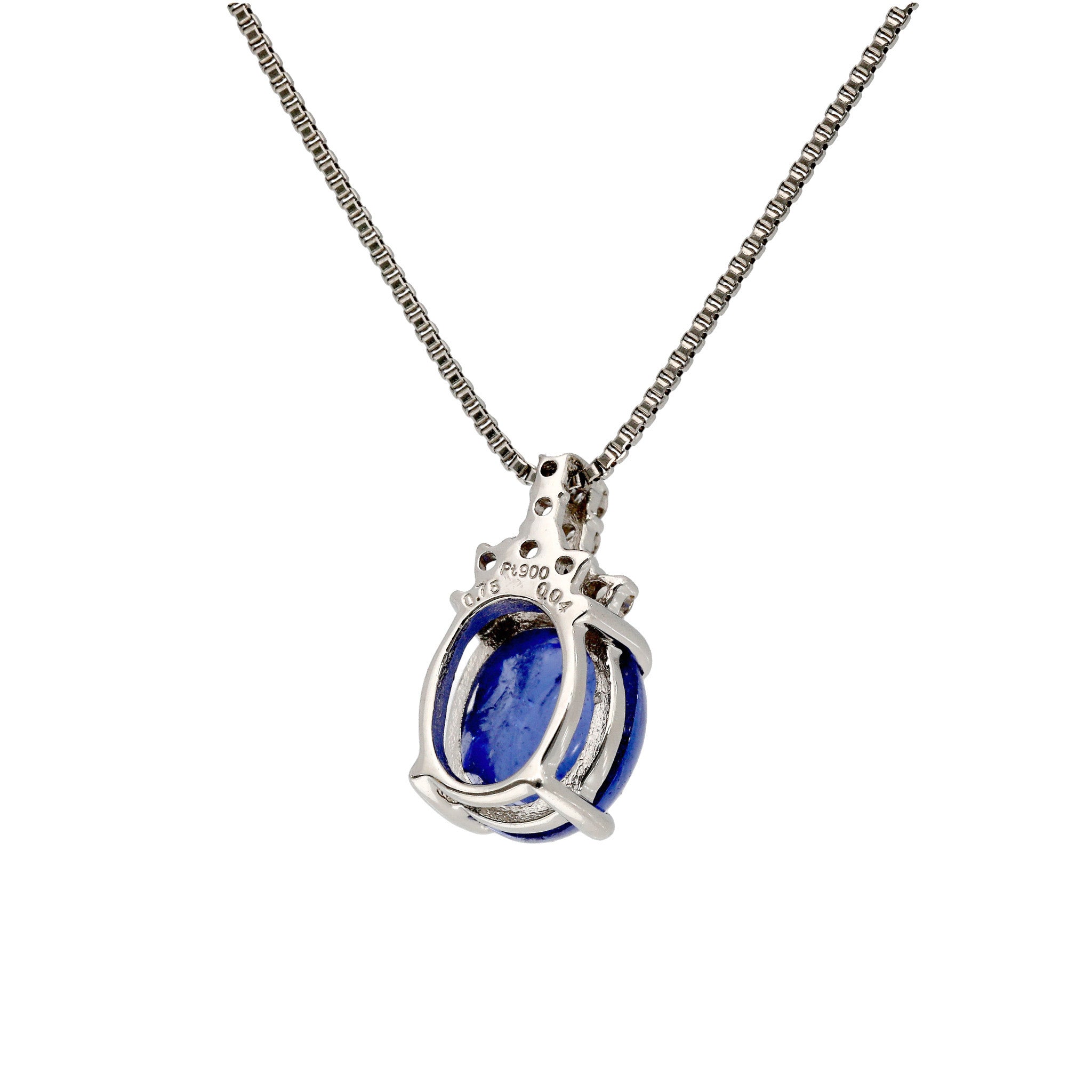 【限定1点】ソーダライト/ダイヤモンド プラチナネックレス(鑑別書付)《25T10314》