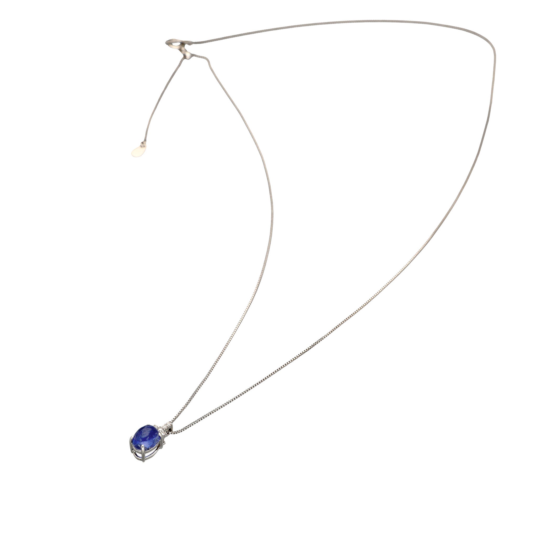 【限定1点】ソーダライト/ダイヤモンド プラチナネックレス(鑑別書付)《25T10314》