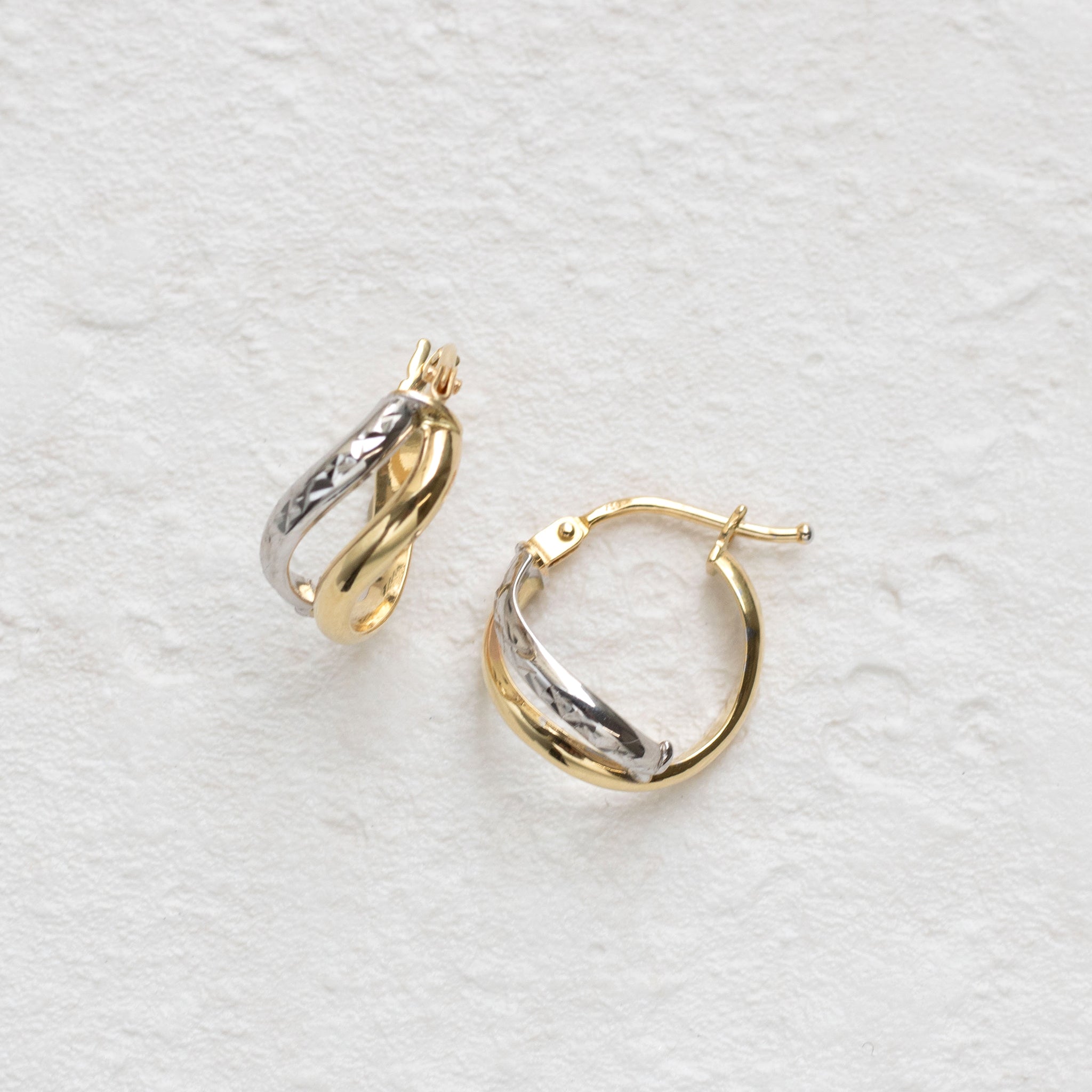 K18ピアス(コンビカラー/イタリア製)《25T10317》