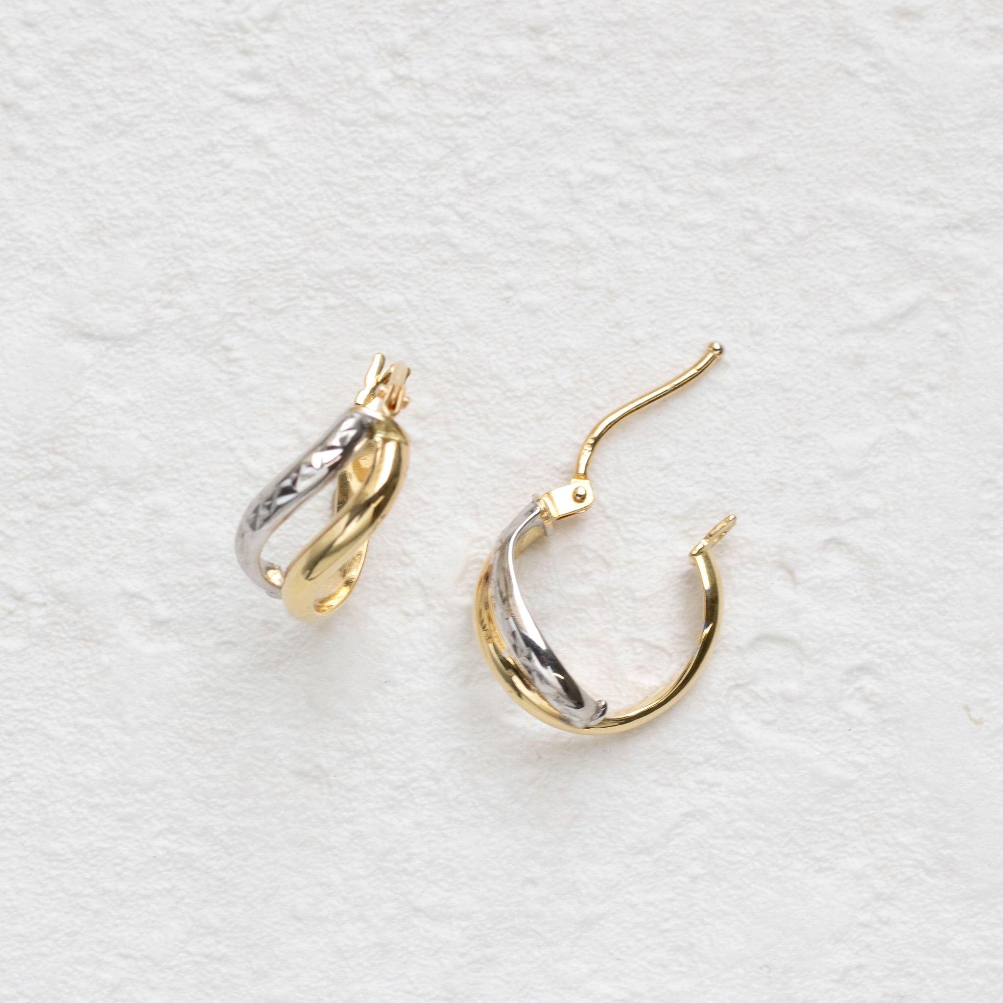 K18ピアス(コンビカラー/イタリア製)《25T10317》