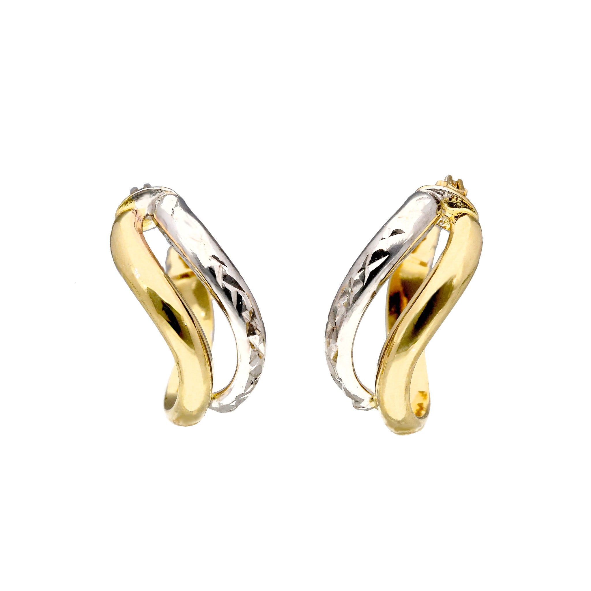 K18ピアス(コンビカラー/イタリア製)《25T10317》