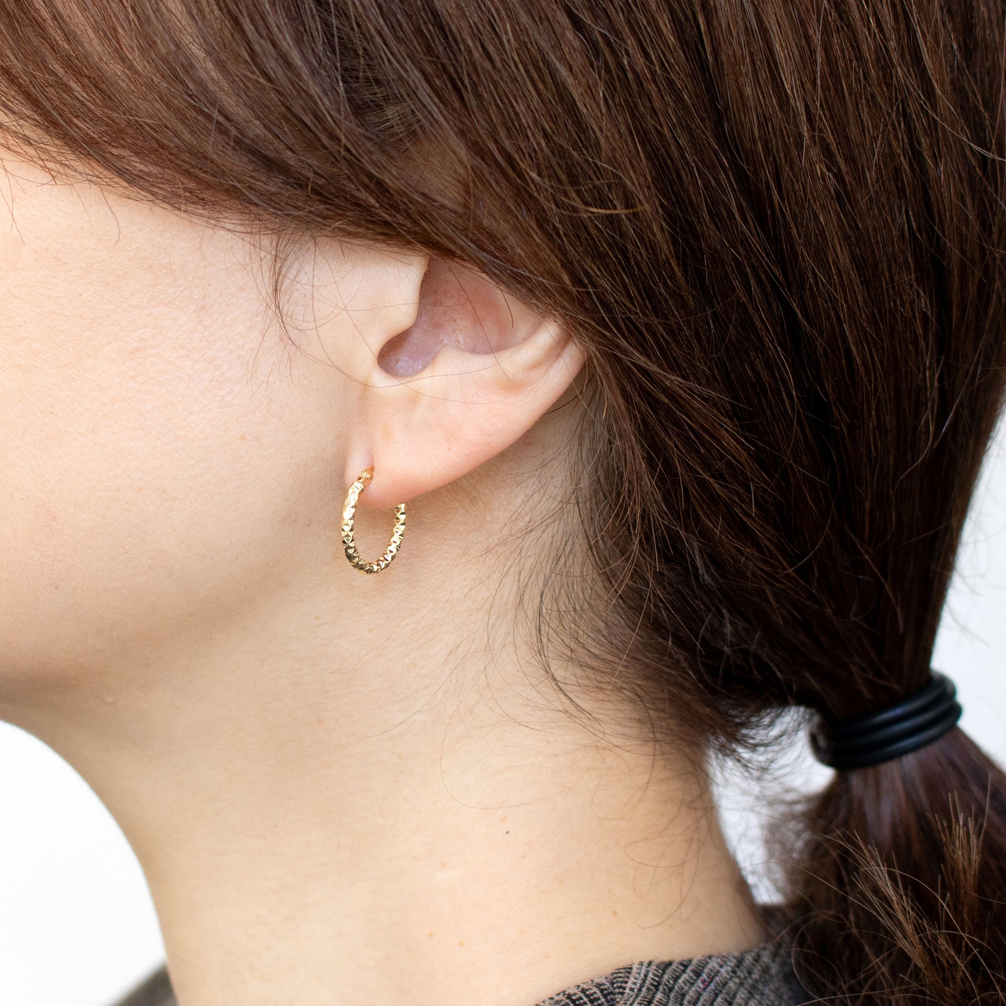 K18ピアス(フープ/イタリア製)《25T10318》