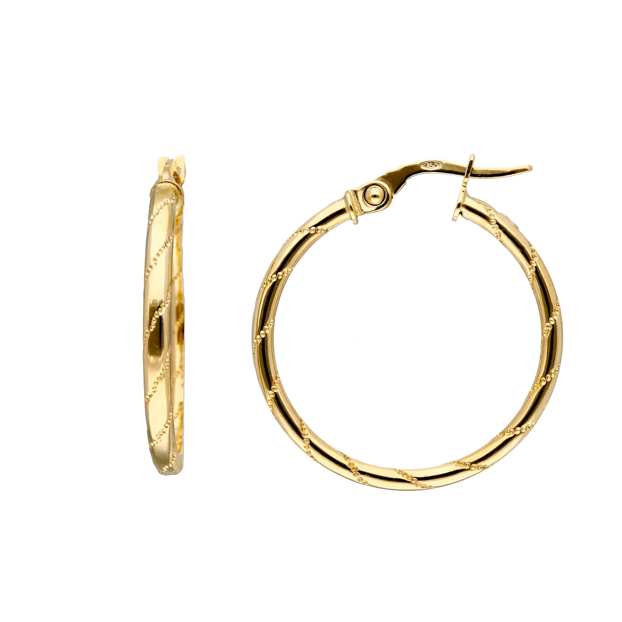 K18ピアス(フープ/イタリア製)《25T10319》