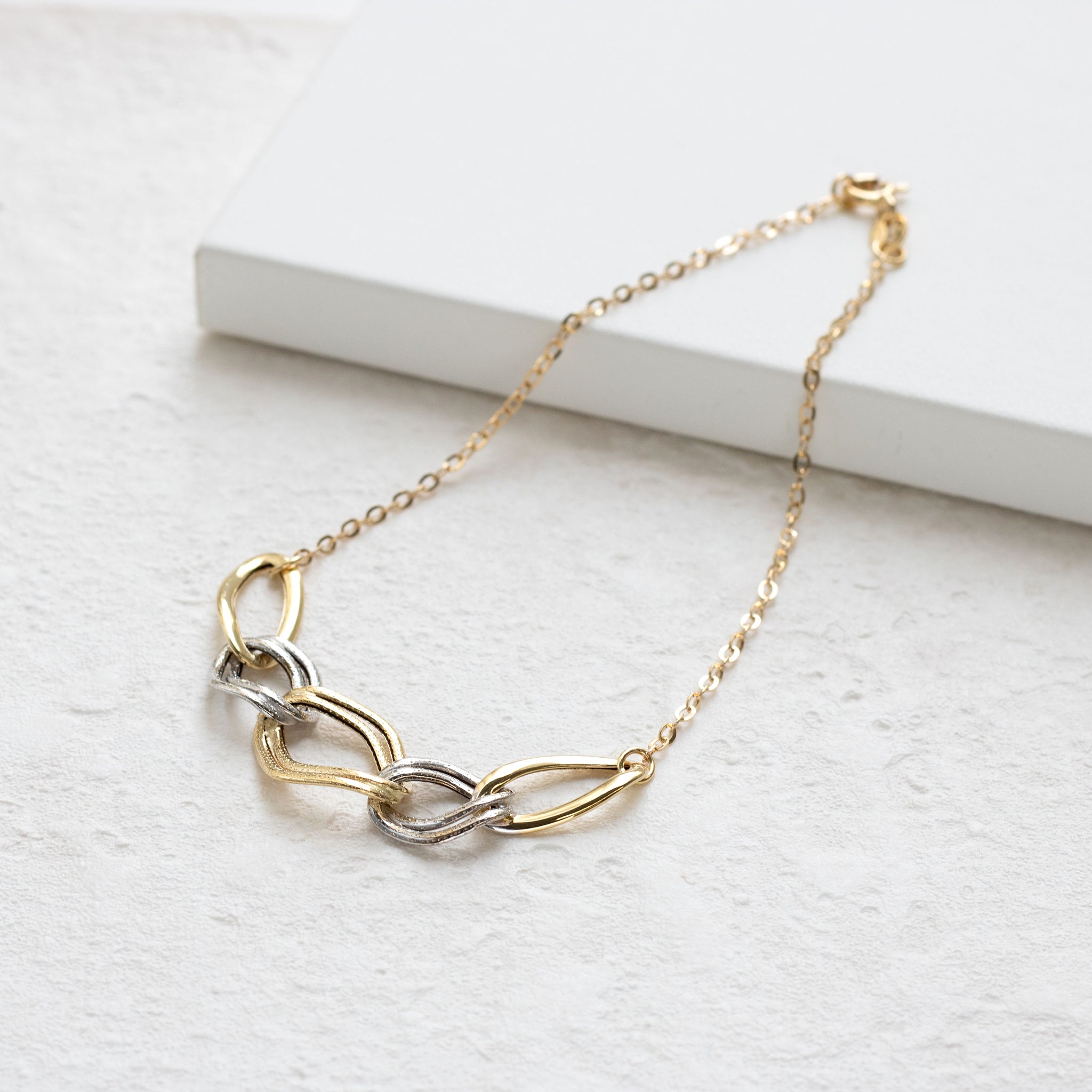 K18ブレスレット(コンビカラー/イタリア製)《25T10321》