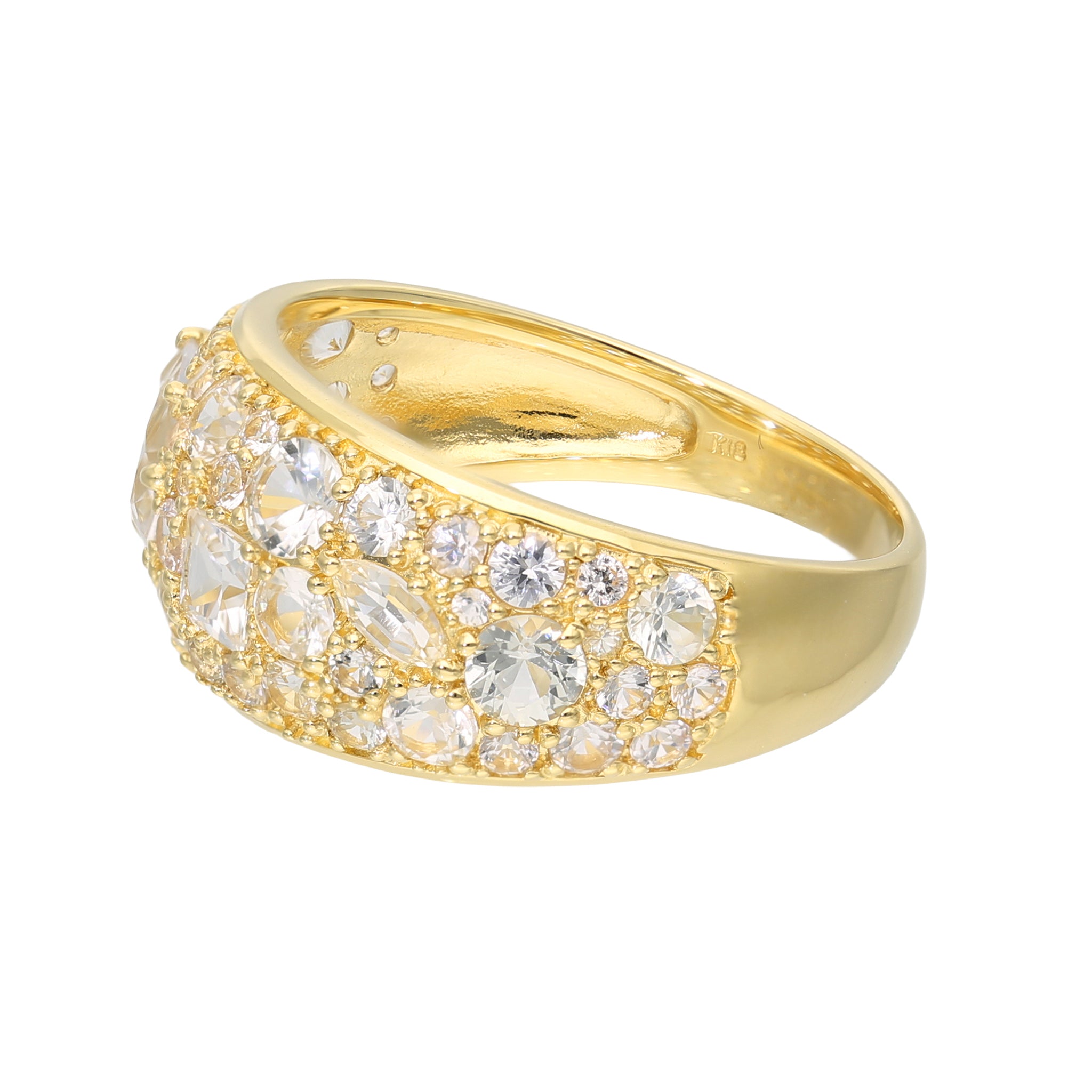 ホワイトサファイア K18リング(9月誕生石/鑑別書付)《25V00202》