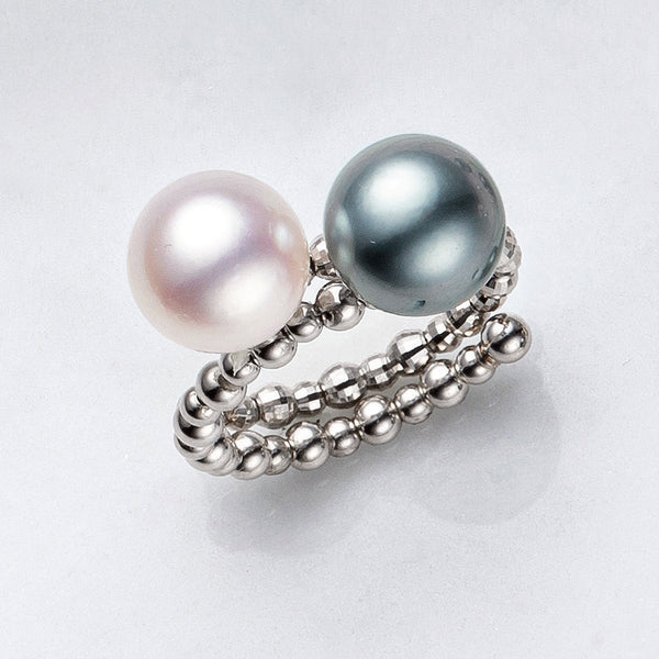 パール プラチナリング(黒蝶真珠/8mm/アコヤ真珠/8mm/フリーサイズ/6月