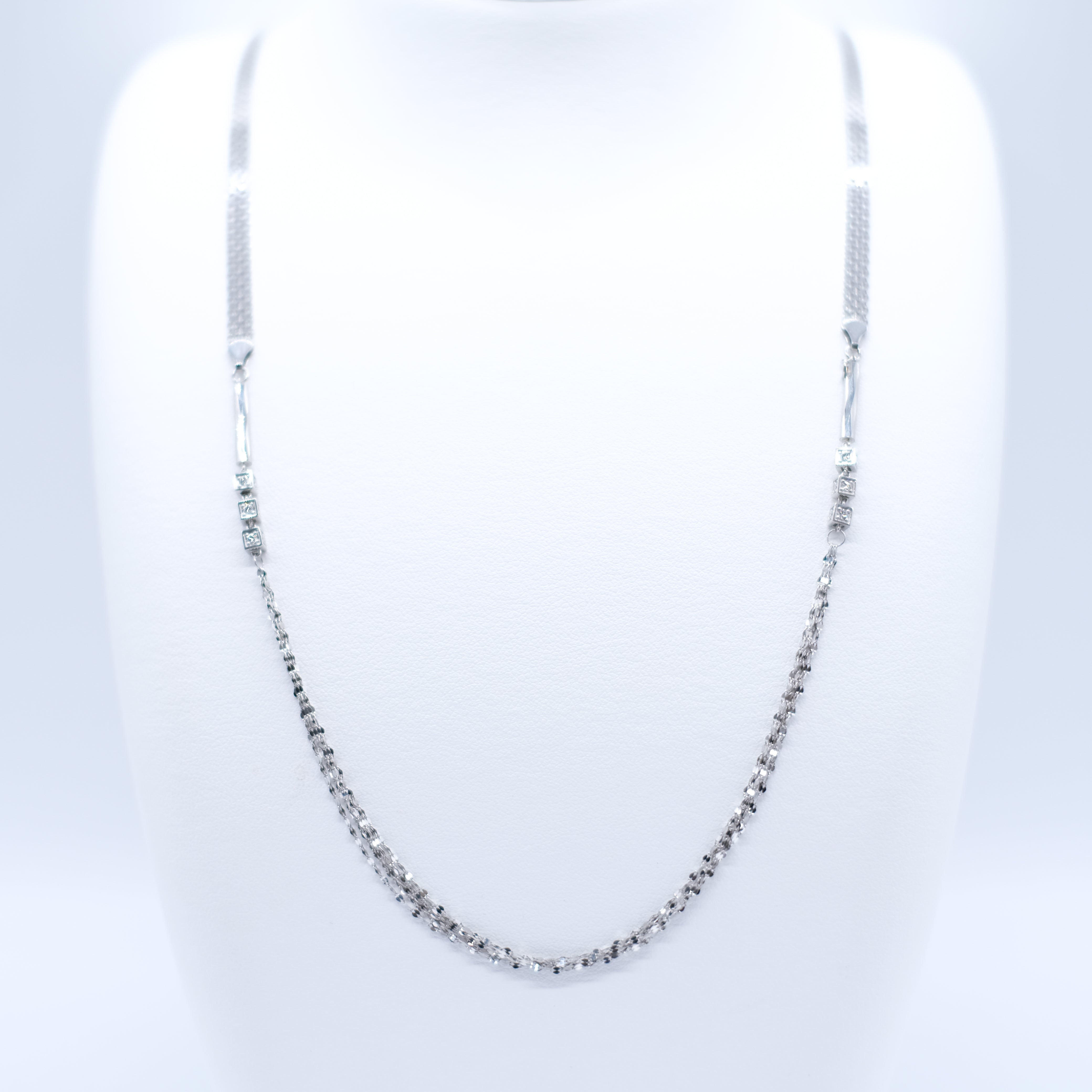 ダイヤモンド プラチナネックレス(ロング/78cm/マグネット式/4月誕生石/鑑別書付)《25V00306》