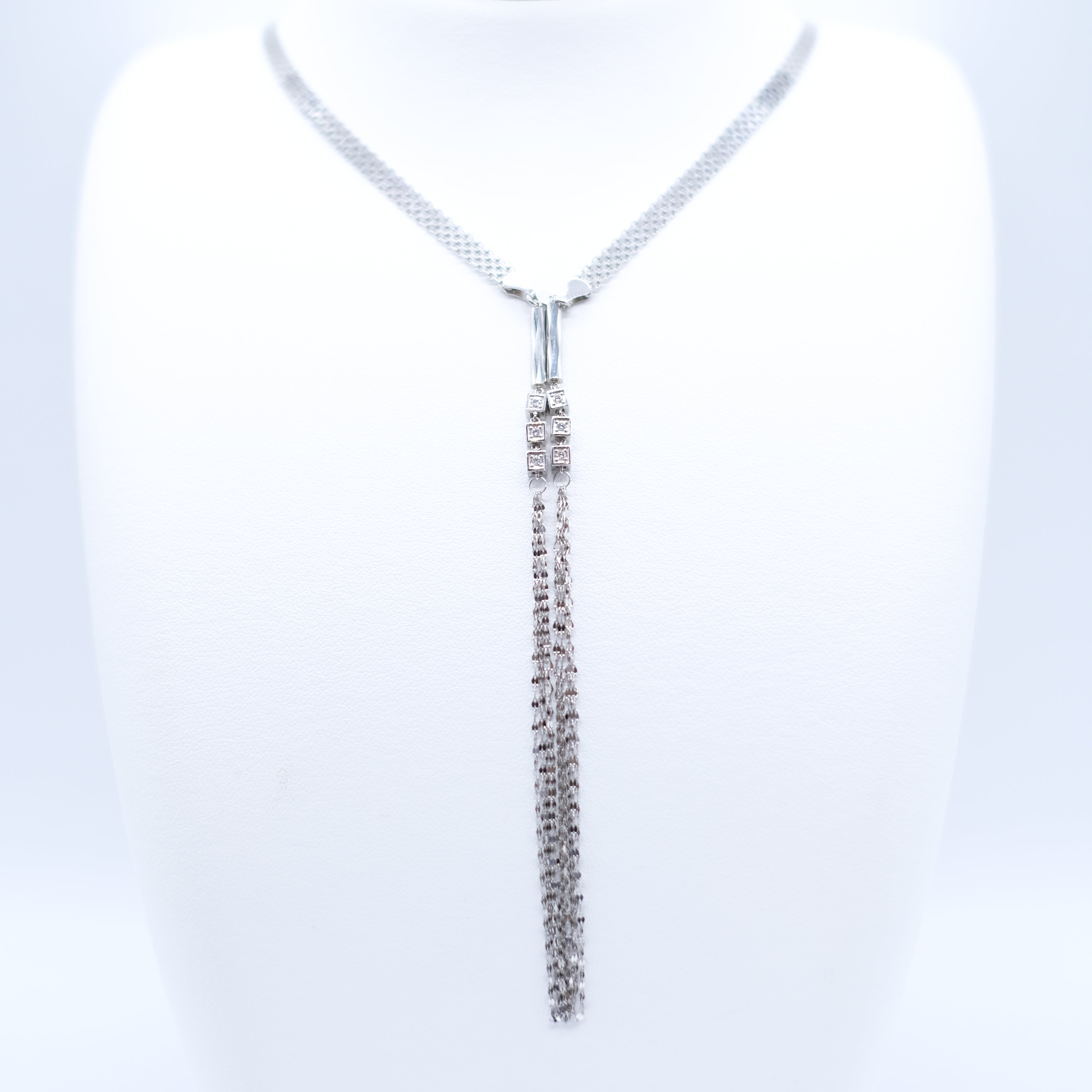 ダイヤモンド プラチナネックレス(ロング/78cm/マグネット式/4月誕生石/鑑別書付)《25V00306》