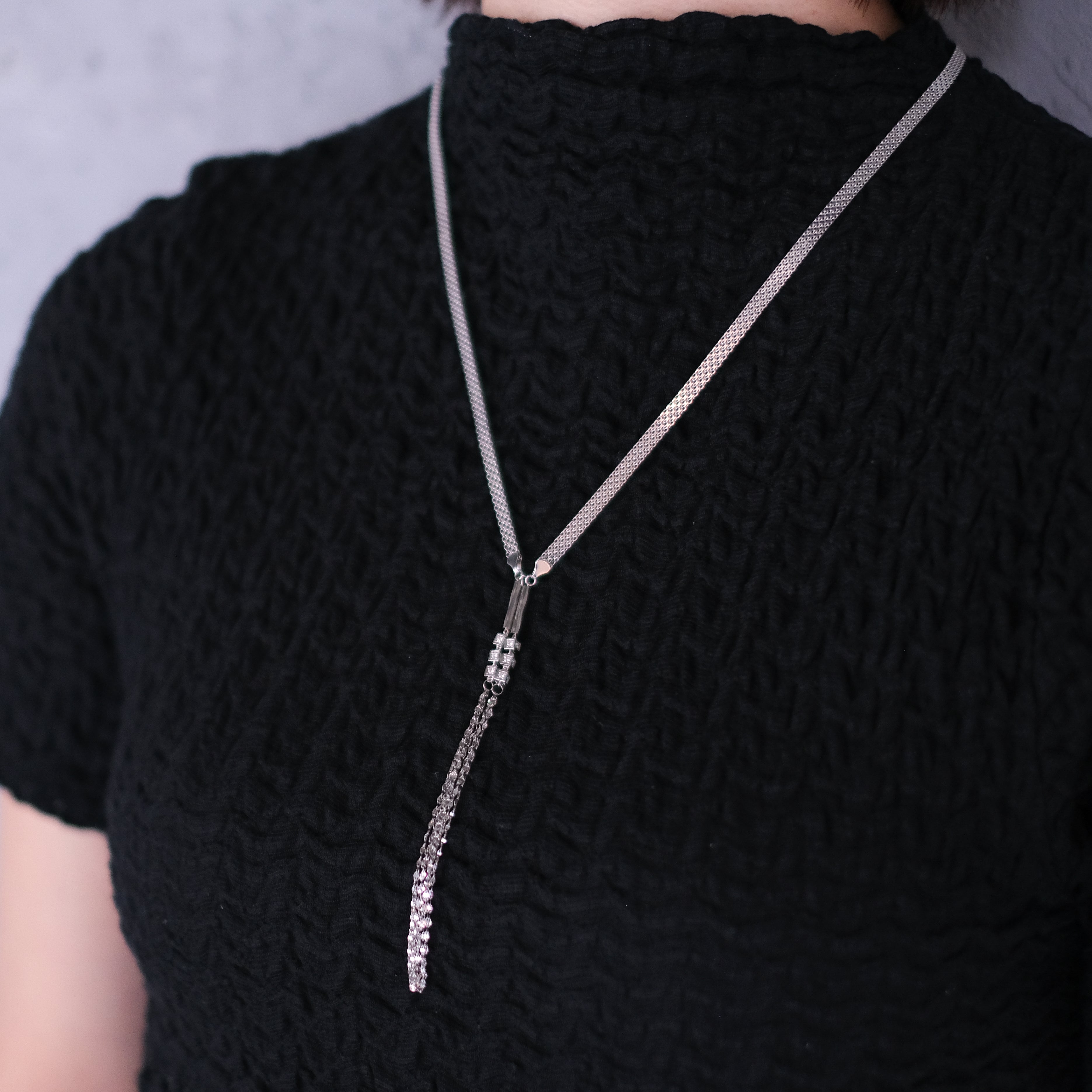 ダイヤモンド プラチナネックレス(ロング/78cm/マグネット式/4月