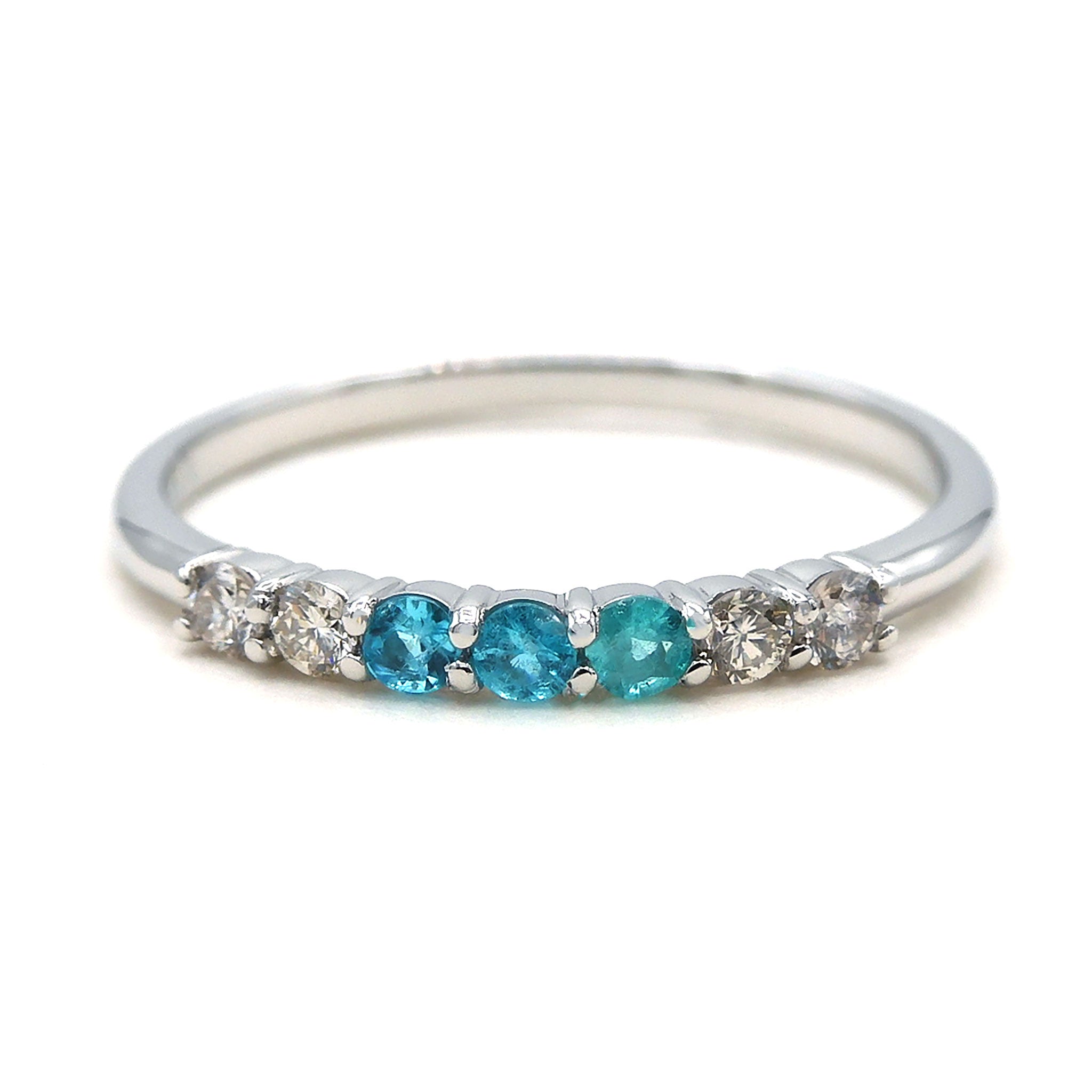 パライバトルマリン/ダイヤモンド プラチナリング(10月誕生石