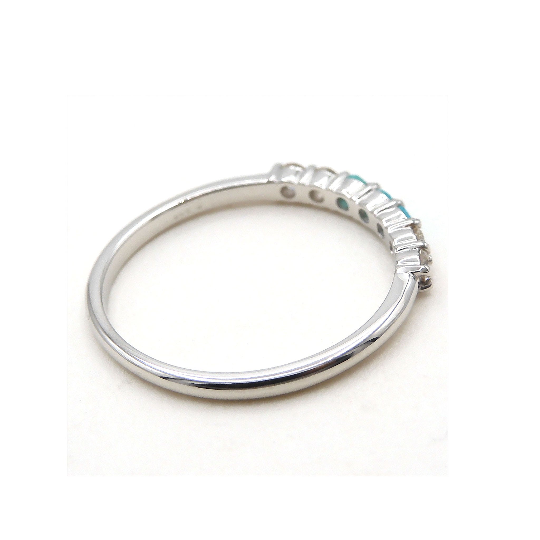 パライバトルマリン/ダイヤモンド プラチナリング(10月誕生石)《25V00501》