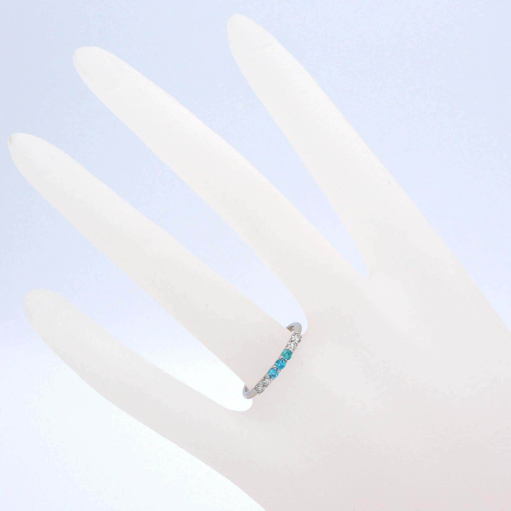 パライバトルマリン/ダイヤモンド プラチナリング(10月誕生石)《25V00501》