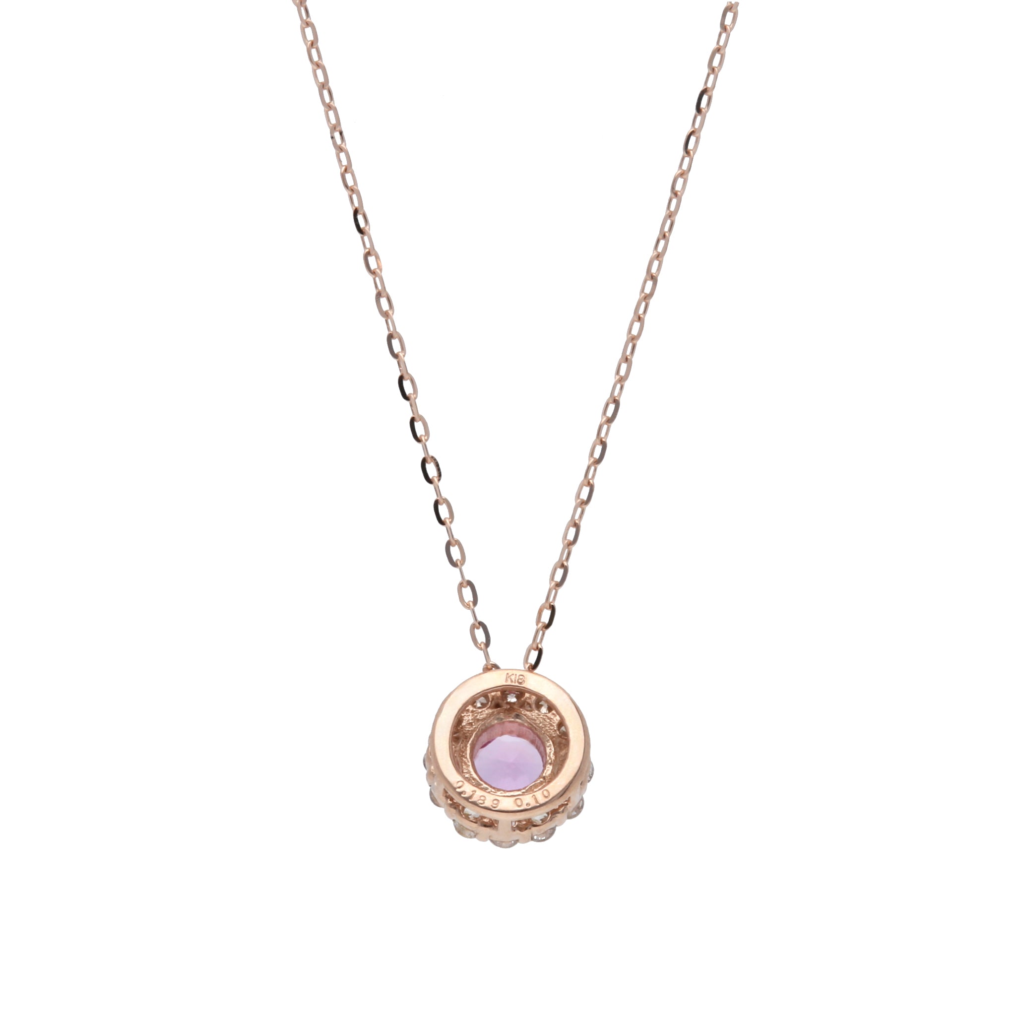 パパラチアサファイア/ダイヤモンド K18ネックレス(9月誕生石/鑑別書付)《25V00504》