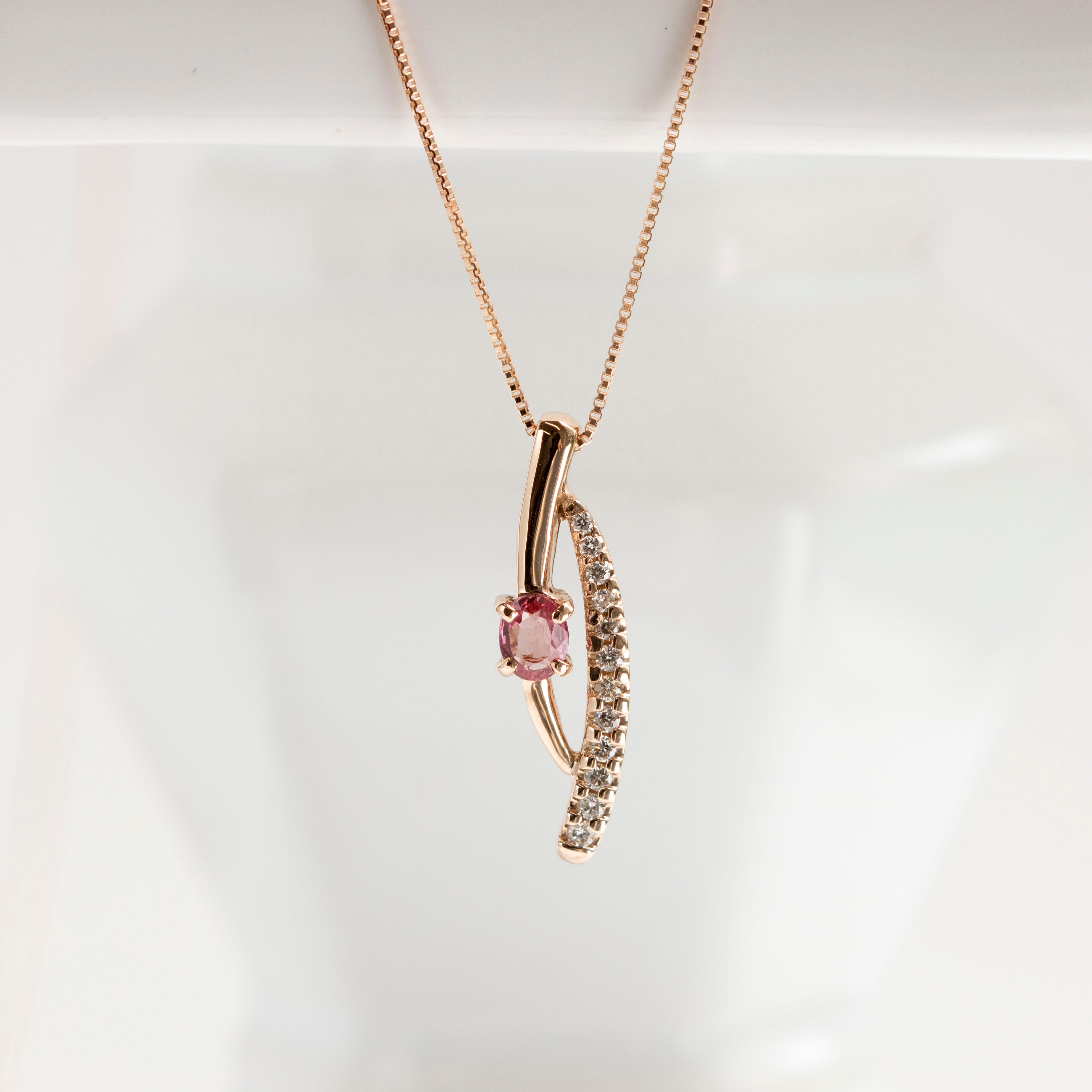 【限定5点】パパラチアサファイア/ダイヤモンド K18ネックレス(9月誕生石/鑑別書付)《25V00505》