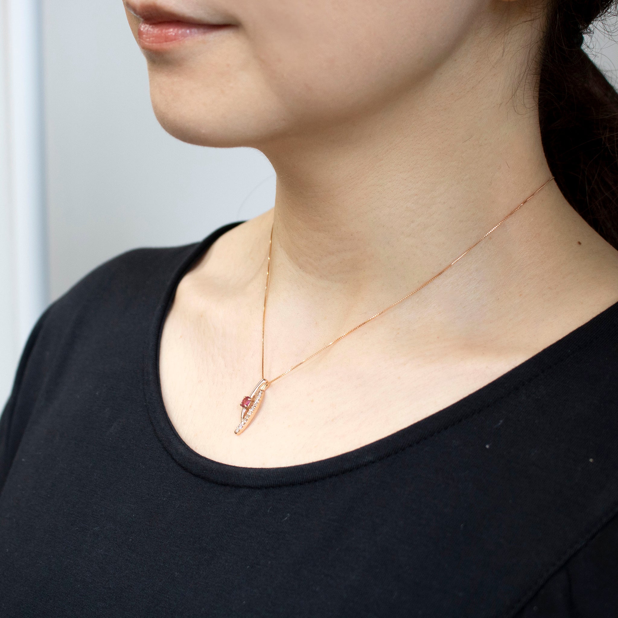 【限定5点】パパラチアサファイア/ダイヤモンド K18ネックレス(9月誕生石/鑑別書付)《25V00505》