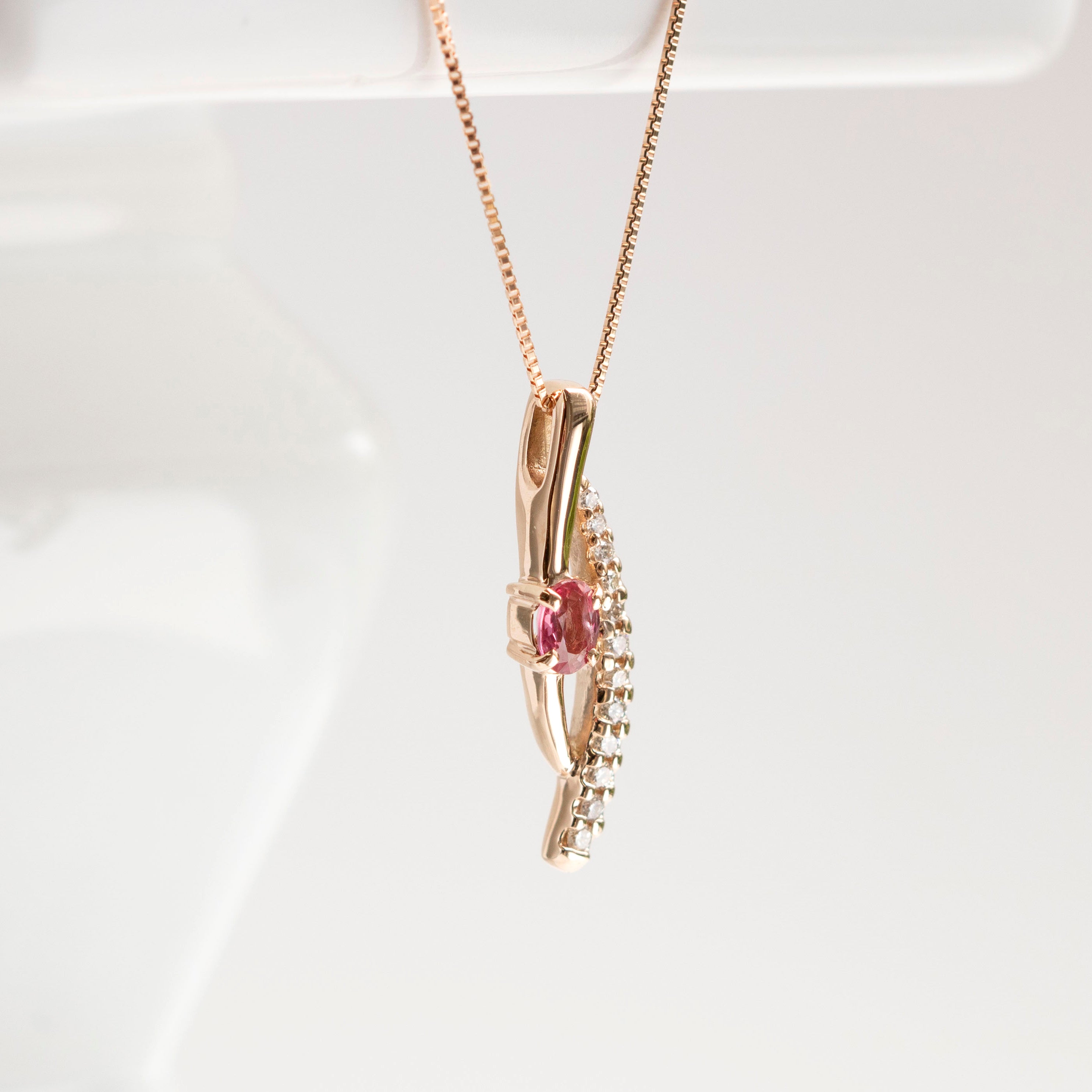 【限定5点】パパラチアサファイア/ダイヤモンド K18ネックレス(9月誕生石/鑑別書付)《25V00505》