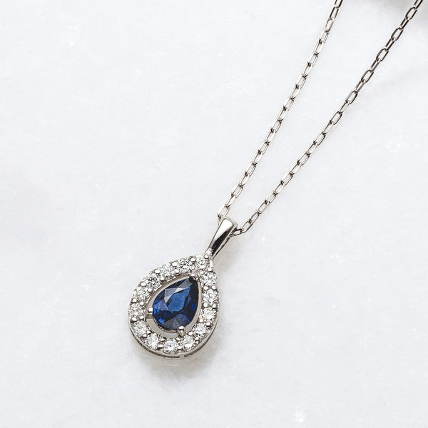 限定3点】サファイア/ダイヤモンド プラチナネックレス(0.3カラット/非