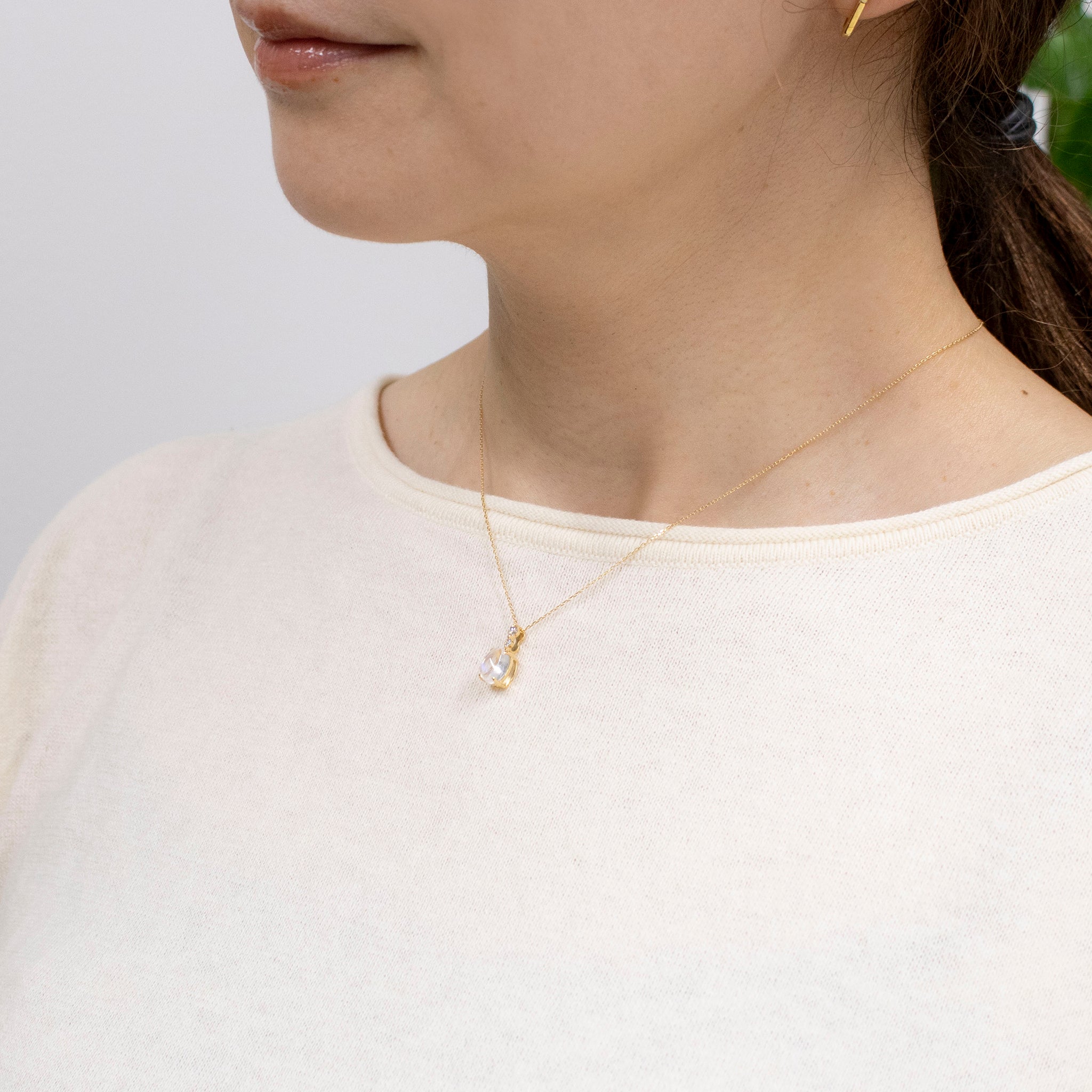 アンデシンラブラドライト/ダイヤモンド K18ネックレス《25V00703》