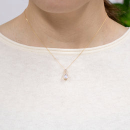 アンデシンラブラドライト/ダイヤモンド K18ネックレス《25V00703》