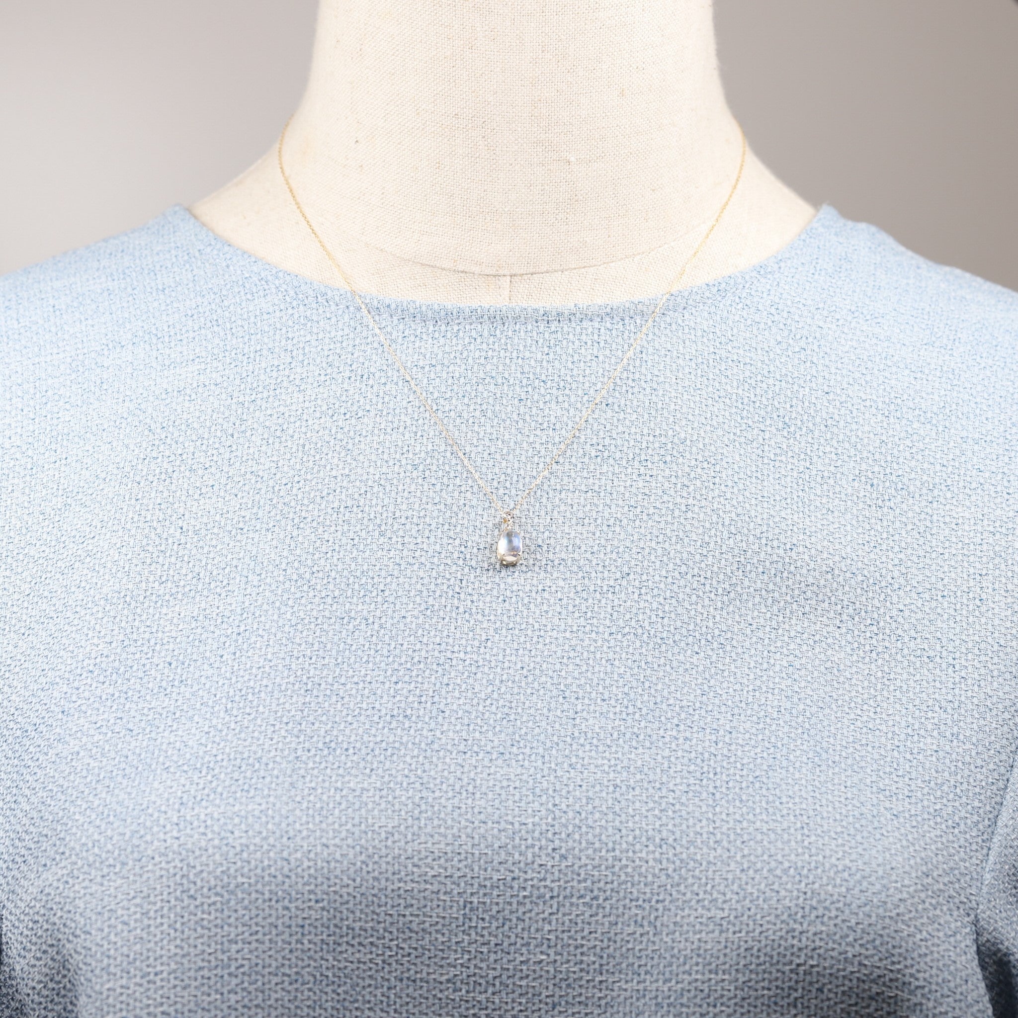 アンデシンラブラドライト/ダイヤモンド K18ネックレス《25V00703》