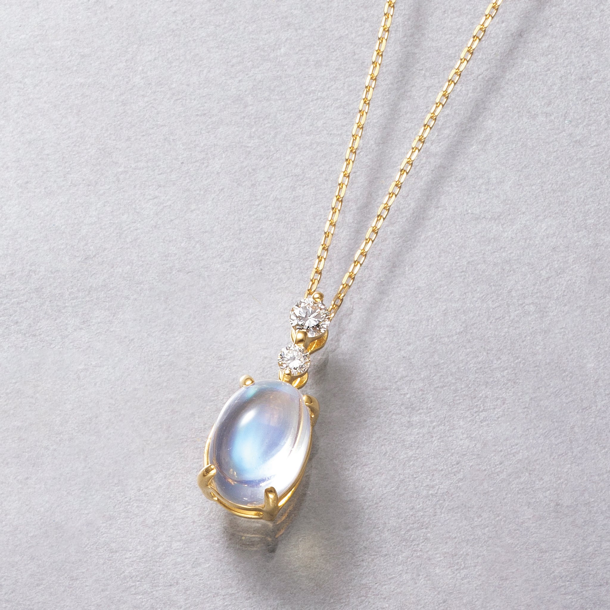 アンデシンラブラドライト/ダイヤモンド K18ネックレス《25V00703》