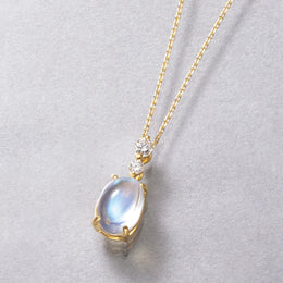 アンデシンラブラドライト/ダイヤモンド K18ネックレス《25V00703》