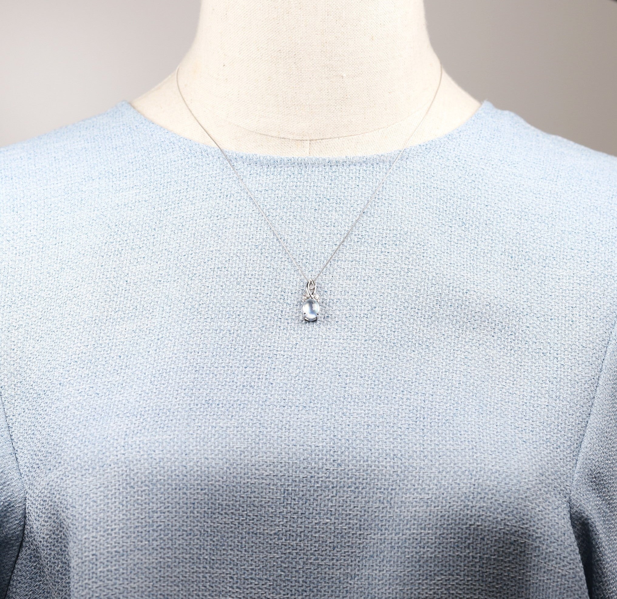 ラブラドライト/ダイヤモンド プラチナネックレス《25V00704》