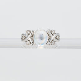 ラブラドライト/ダイヤモンド プラチナリング(鑑別書付)《25V00705》