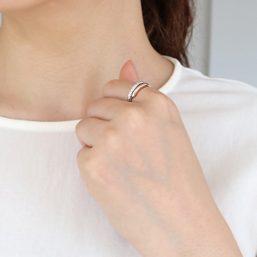 ダイヤモンド プラチナ/K18リング(Lサイズ/フリーサイズ/4月誕生石)《25V00807-L》