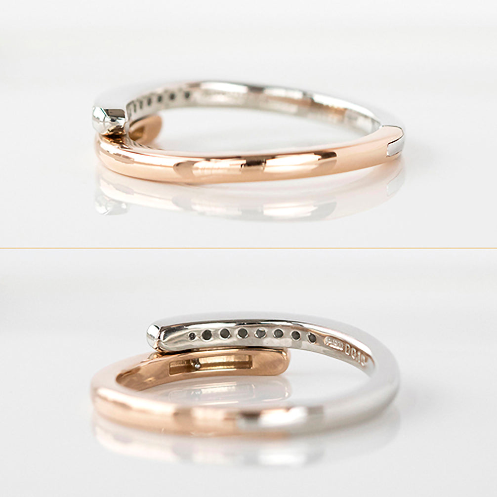 ダイヤモンド プラチナ/K18リング(Mサイズ/フリーサイズ/4月誕生石)《25V00807-M》