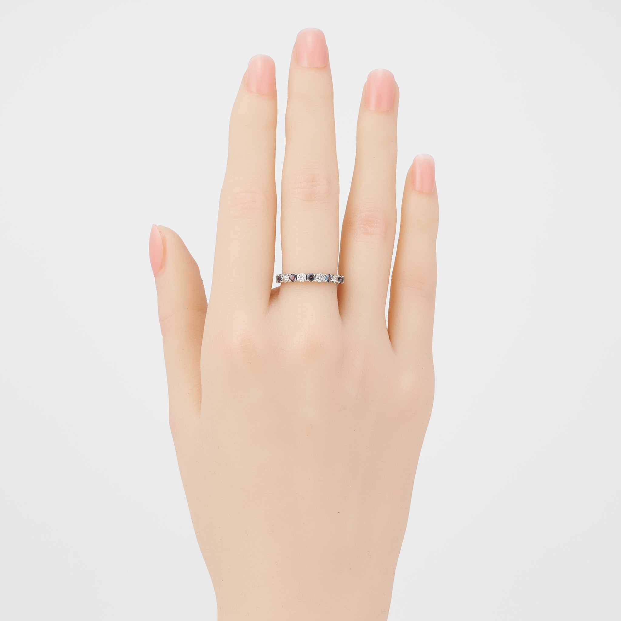 アレキサンドライト/ダイヤモンド プラチナリング(6月誕生石/鑑別書付)《25V00902》