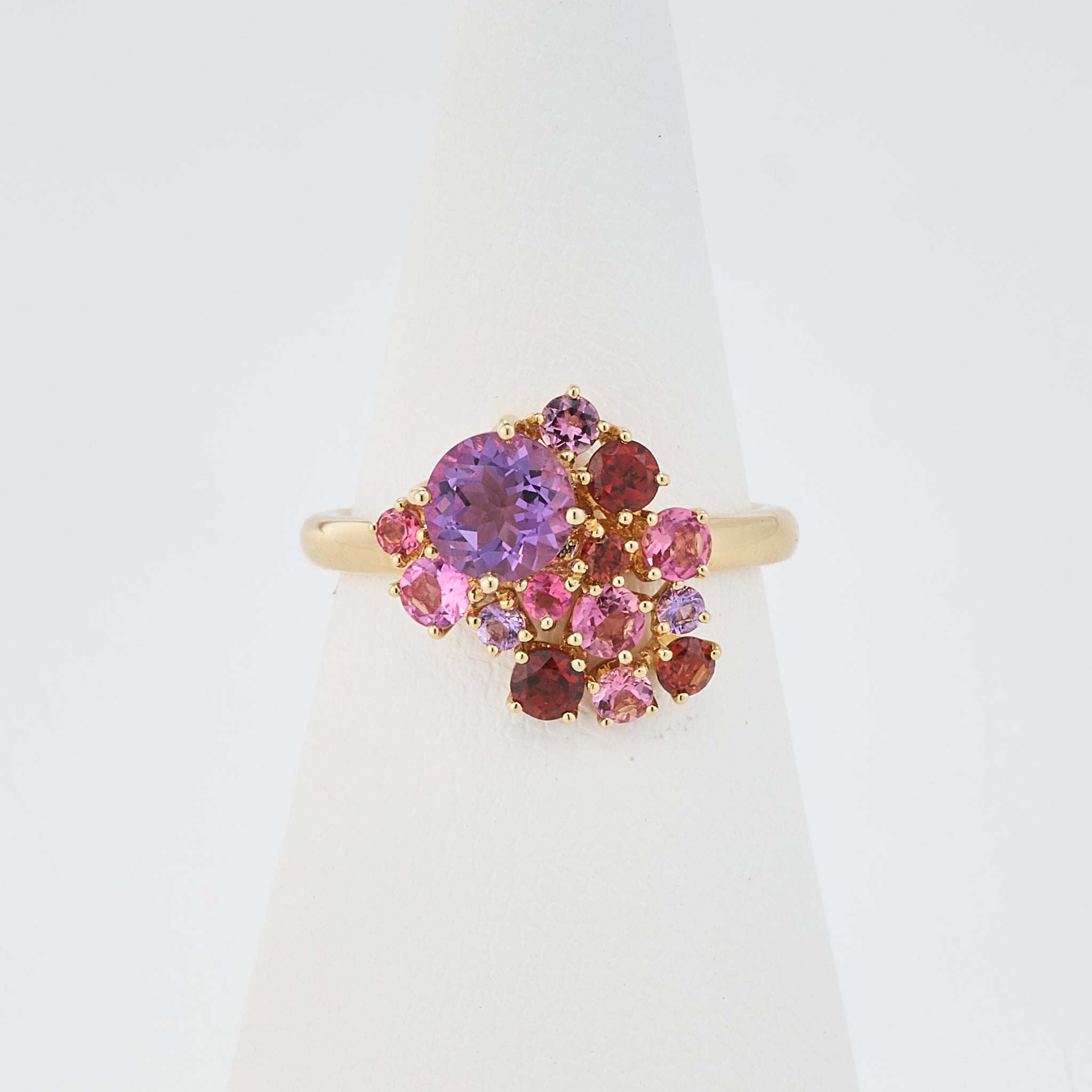 アメシスト/ガーネット K18リング(NINA RICCI)《25V01002》