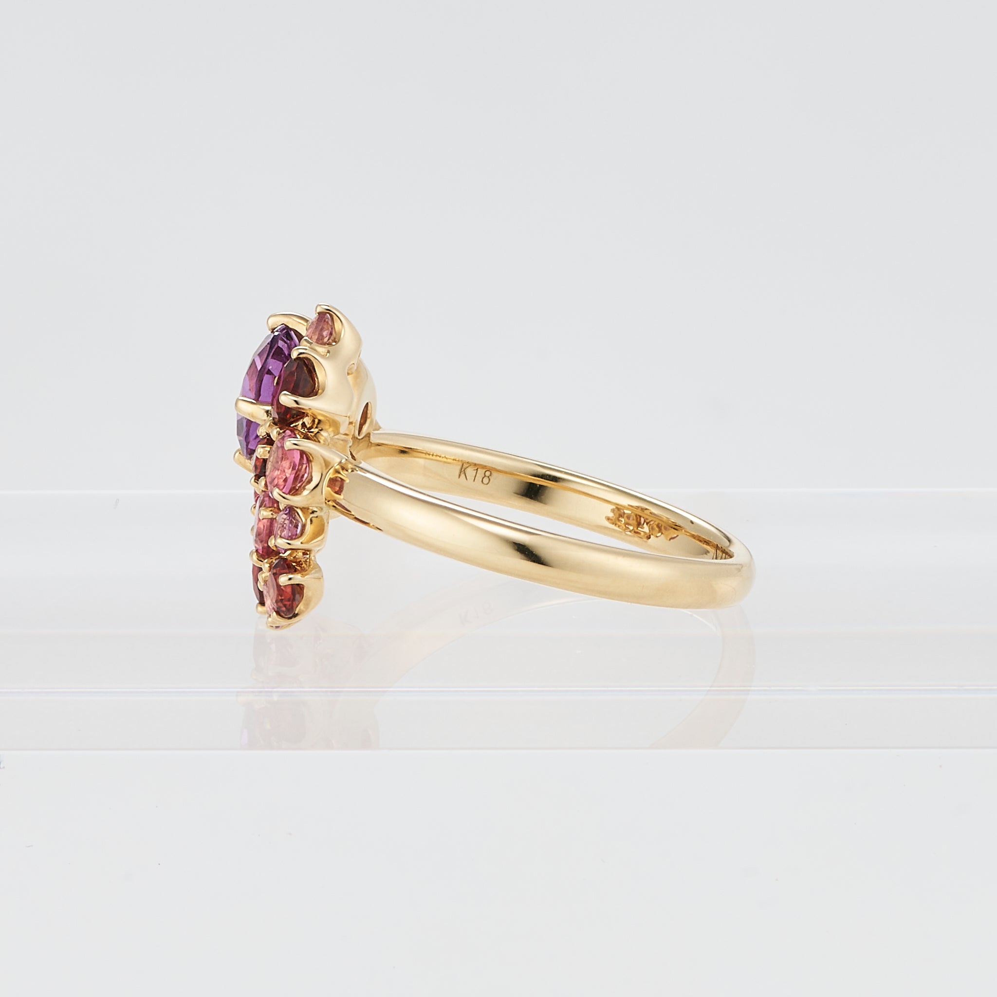 アメシスト/ガーネット K18リング(NINA RICCI)《25V01002》