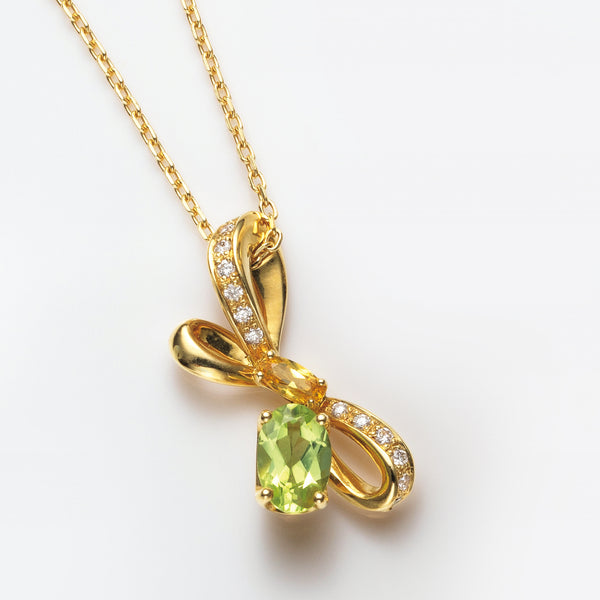 サファイア/ペリドット K18ネックレス(NINA RICCI)《25V01003