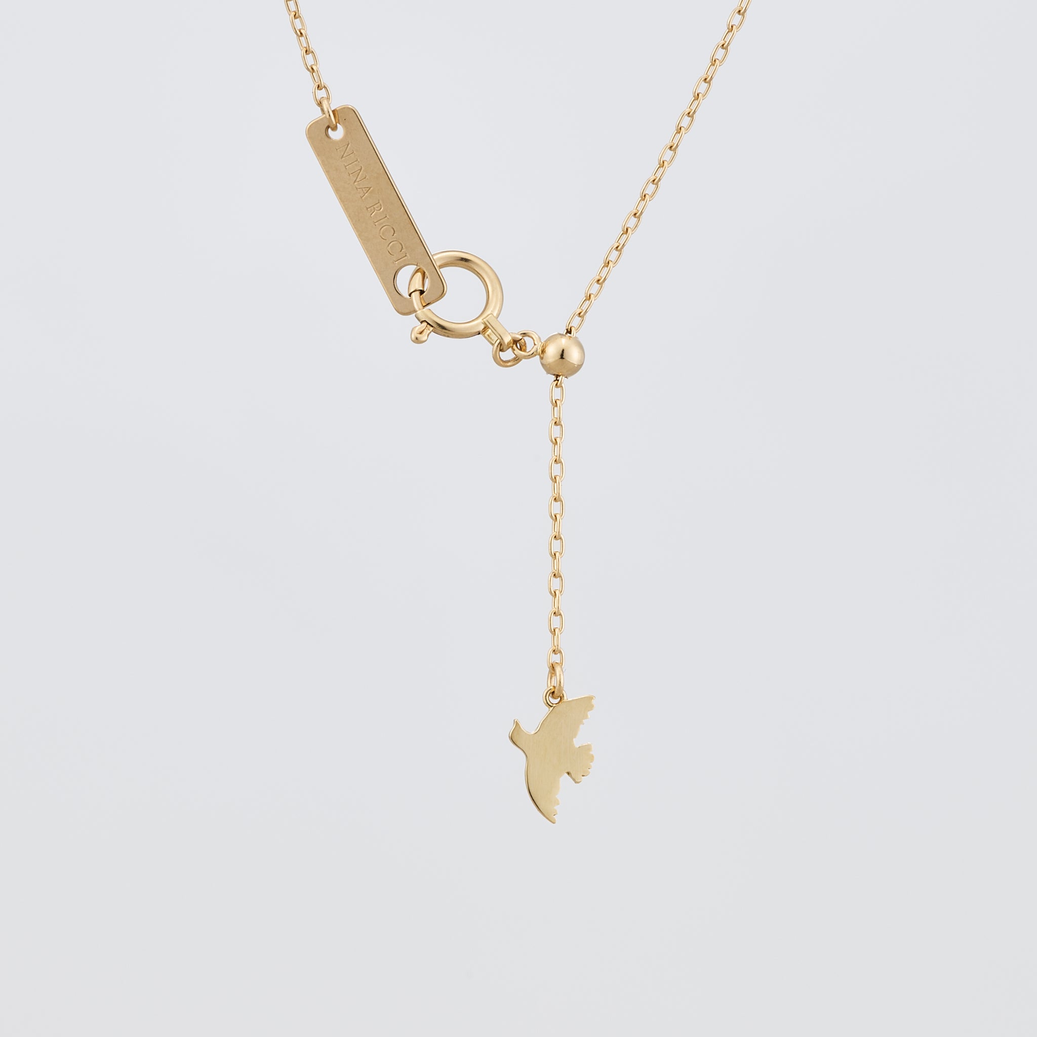 ダイヤモンド K18ネックレス(NINA RICCI/リボンモチーフ/4月誕生石)《25V01005》