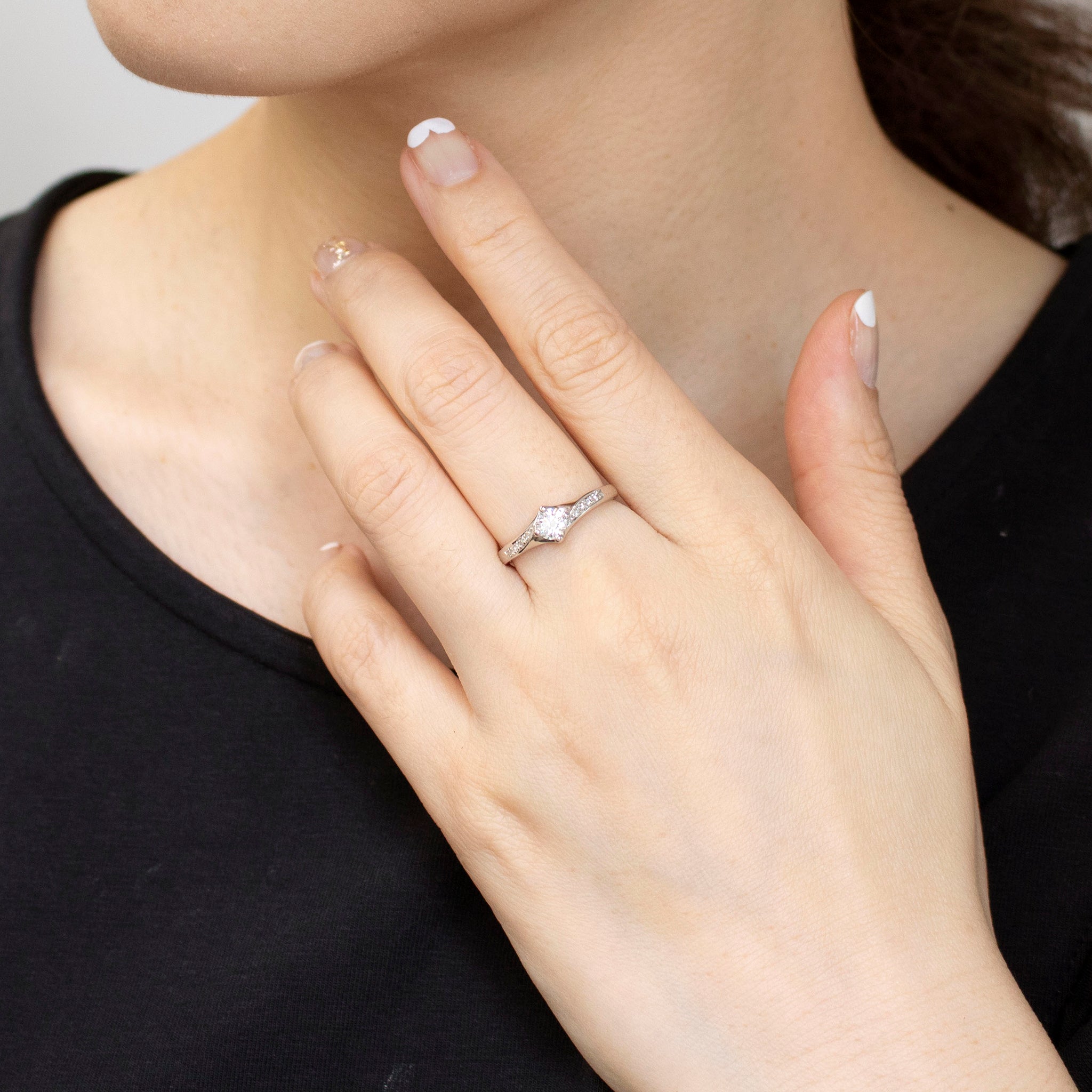 ダイヤモンド プラチナリング(0.3カラット/Dカラー/SIクラス/EXCELLENT/4月誕生石/グレーディングレポート付)《25V01104》