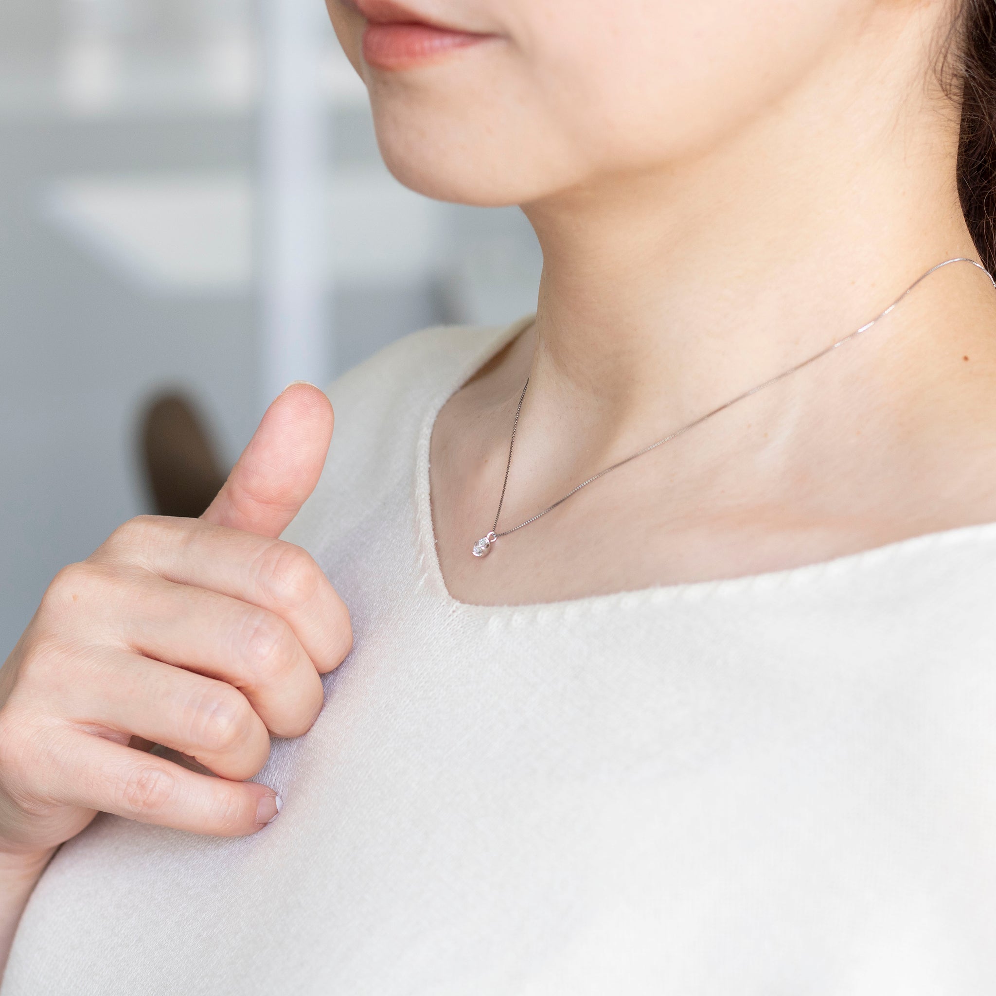 ダイヤモンド プラチナネックレス(0.2カラット/Dカラー/VVS1/EX/4月誕生石/グレーディングレポート付)《25V01106》