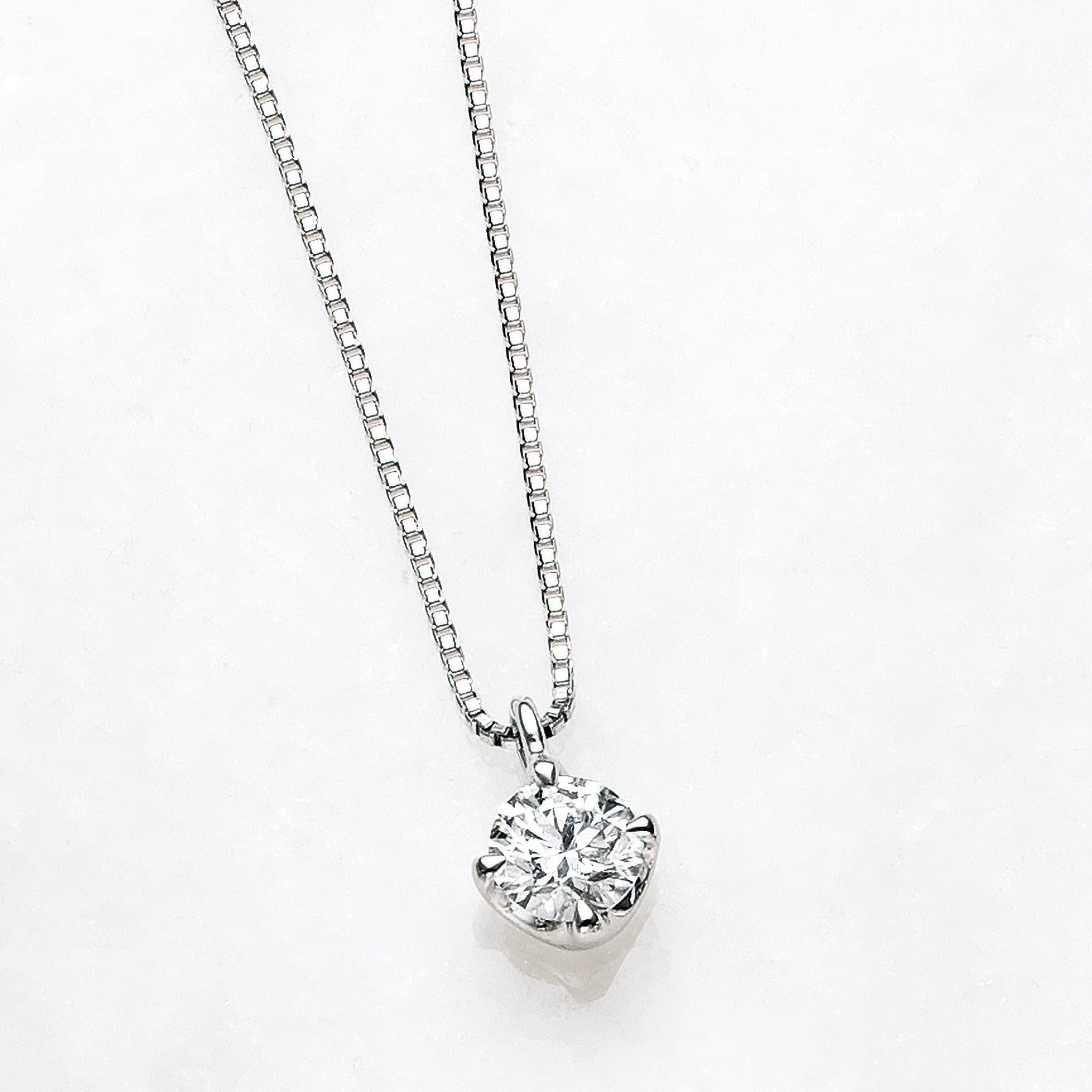 ダイヤモンド プラチナネックレス(0.2カラット/Dカラー/VVS1/EX/4月誕生石/グレーディングレポート付)《25V01106》