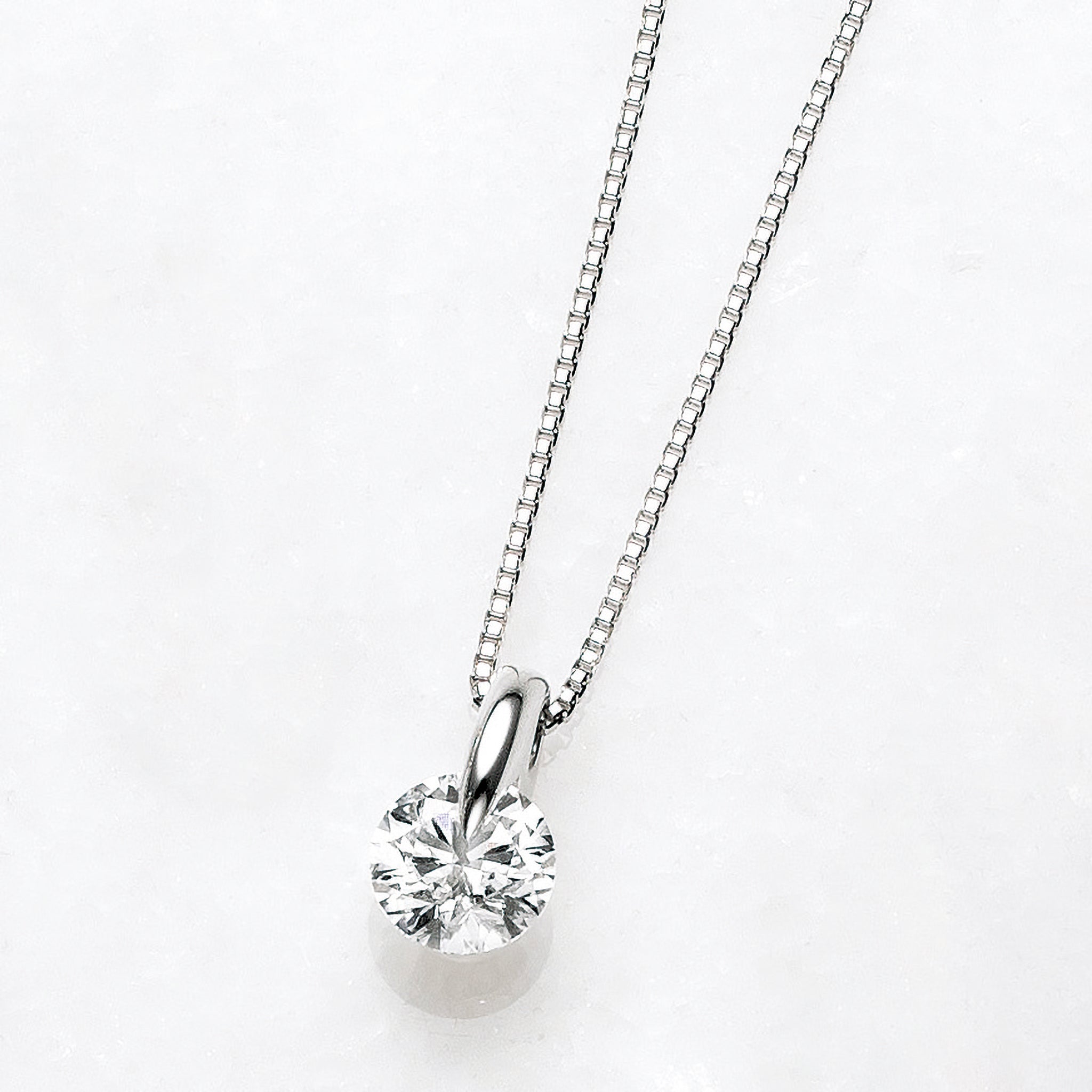 ダイヤモンド プラチナネックレス(0.4カラット/Dカラー/SIクラス/EX/4月誕生石/グレーディングレポート付)《25V01108》