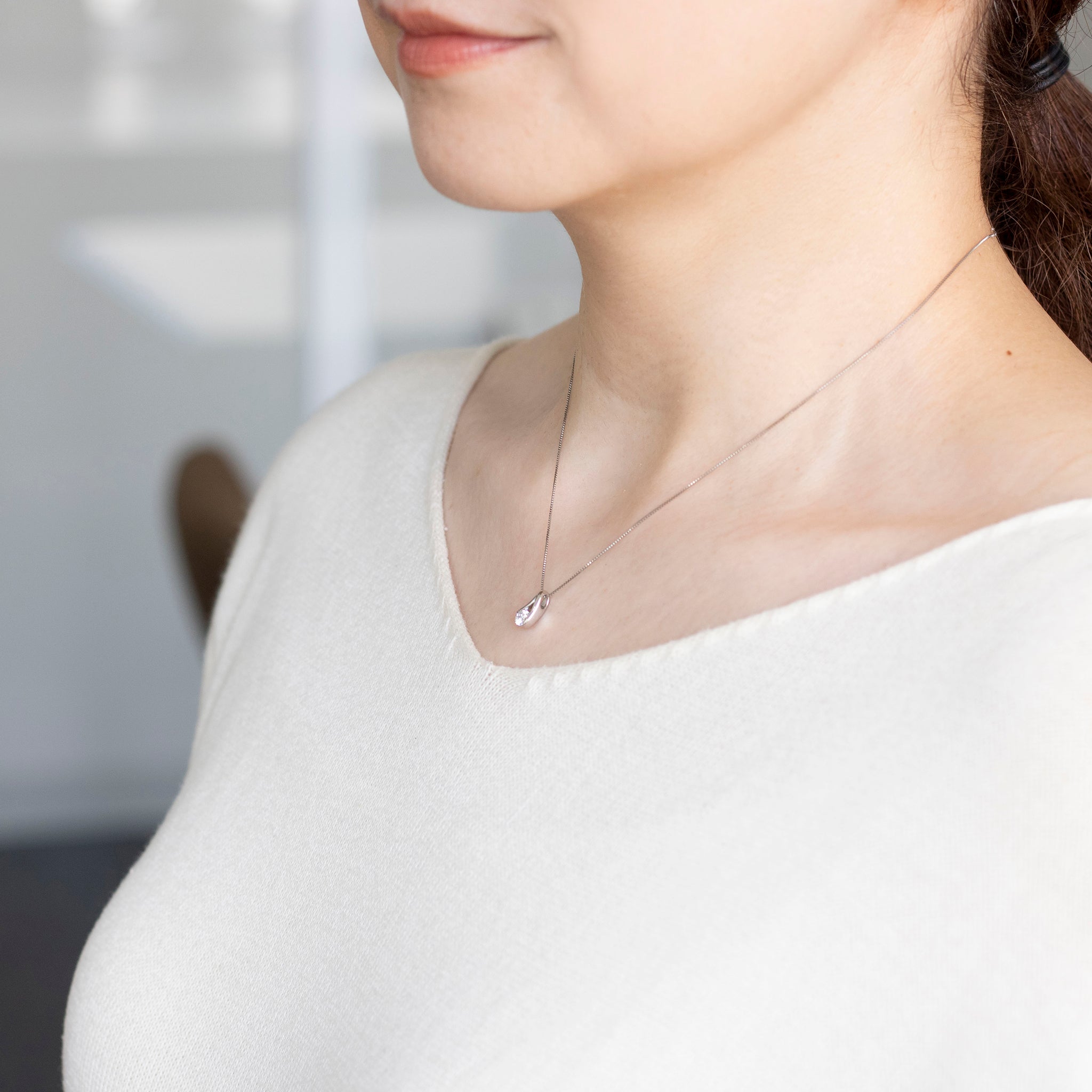 ダイヤモンド プラチナネックレス(0.2カラット/Dカラー/SIクラス/EX/4月誕生石/グレーディングレポート付)《25V01109》