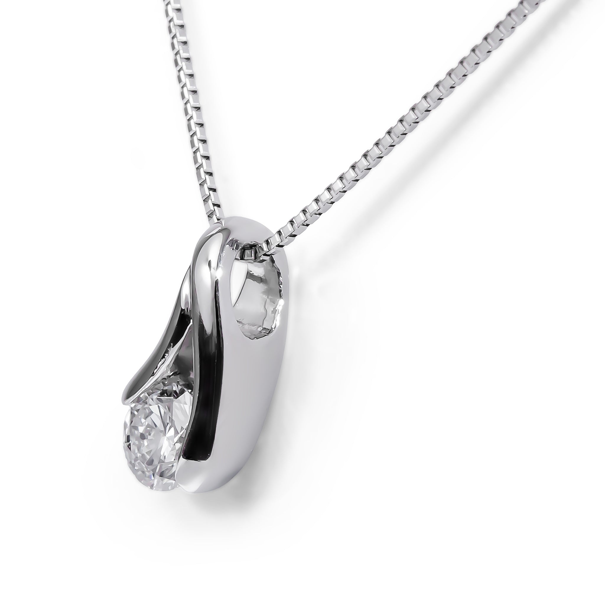 ダイヤモンド プラチナネックレス(0.2カラット/Dカラー/SIクラス/EX/4月誕生石/グレーディングレポート付)《25V01109》