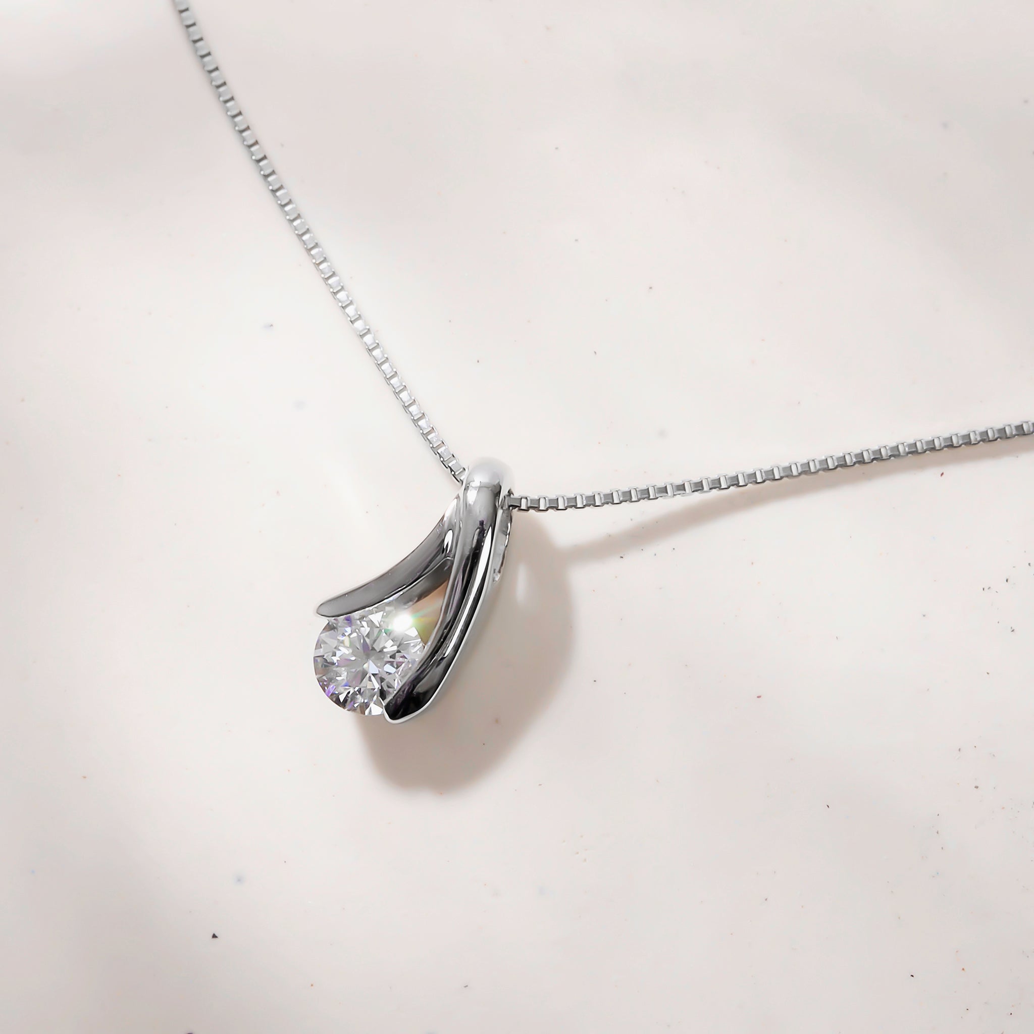 ダイヤモンド プラチナネックレス(0.2カラット/Dカラー/SIクラス/EX/4月誕生石/グレーディングレポート付)《25V01109》