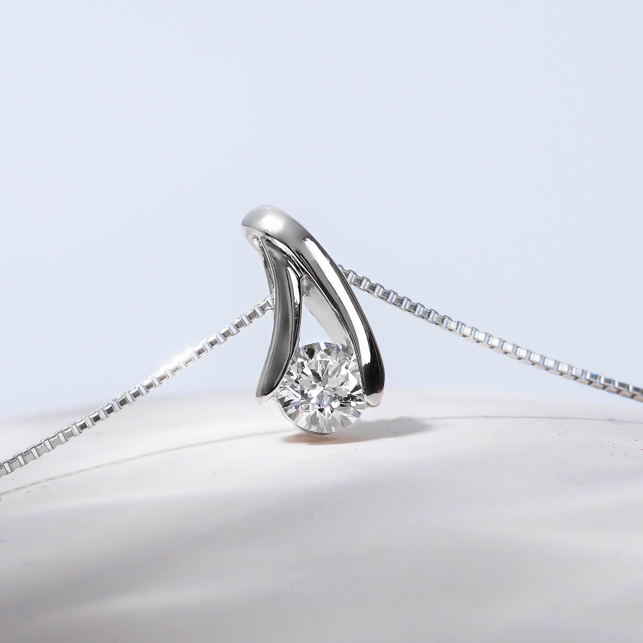 ダイヤモンド プラチナネックレス(0.2カラット/Dカラー/SIクラス/EX/4月誕生石/グレーディングレポート付)《25V01109》